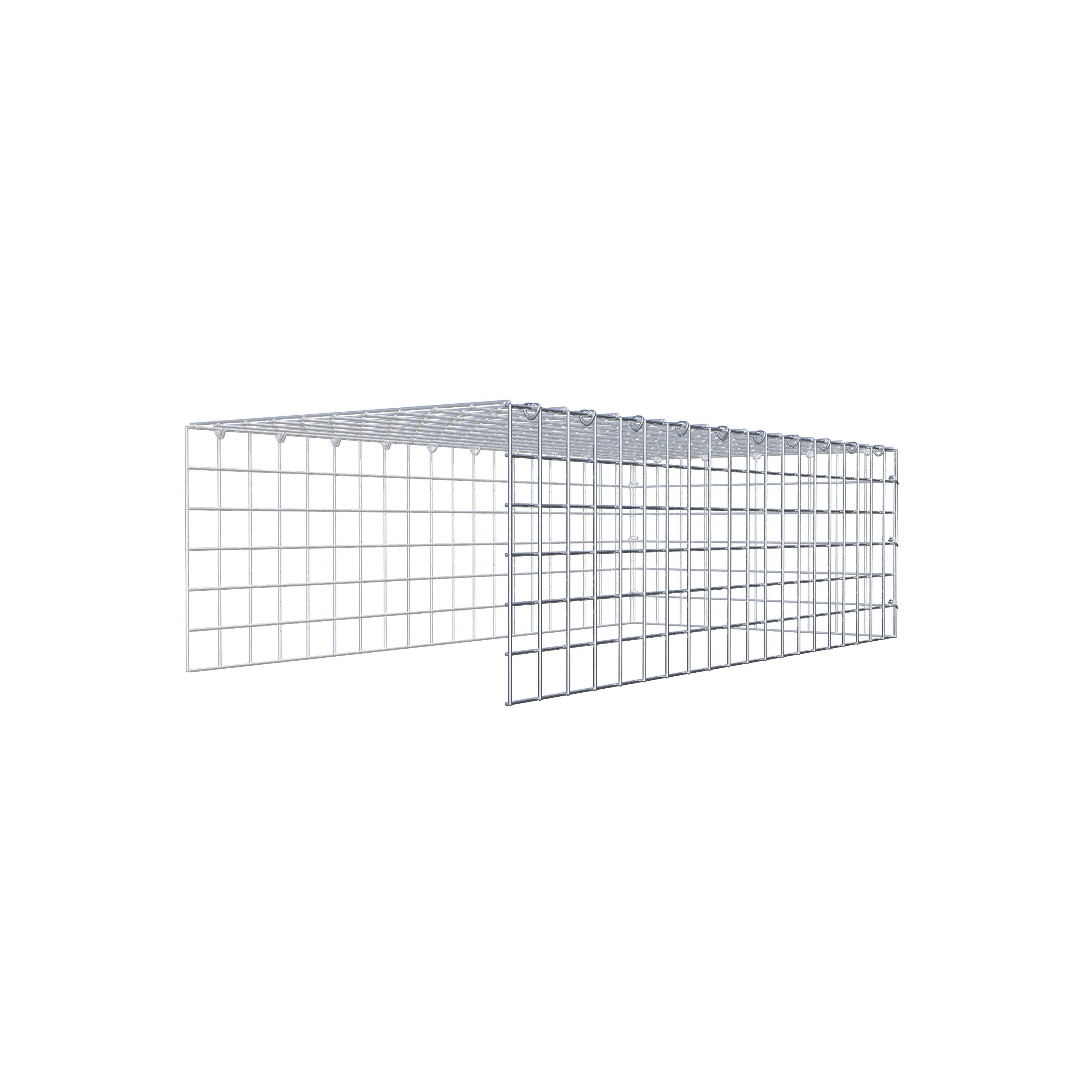 Gabion monté type 4 100 cm x 30 cm x 50 cm (L x H x P), maillage 5 cm x 5 cm, anneau en C