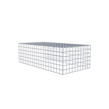Typ 4 påbyggnadsgabion 100 cm x 30 cm x 50 cm (L x H x D), maskstorlek 5 cm x 5 cm, C-ring