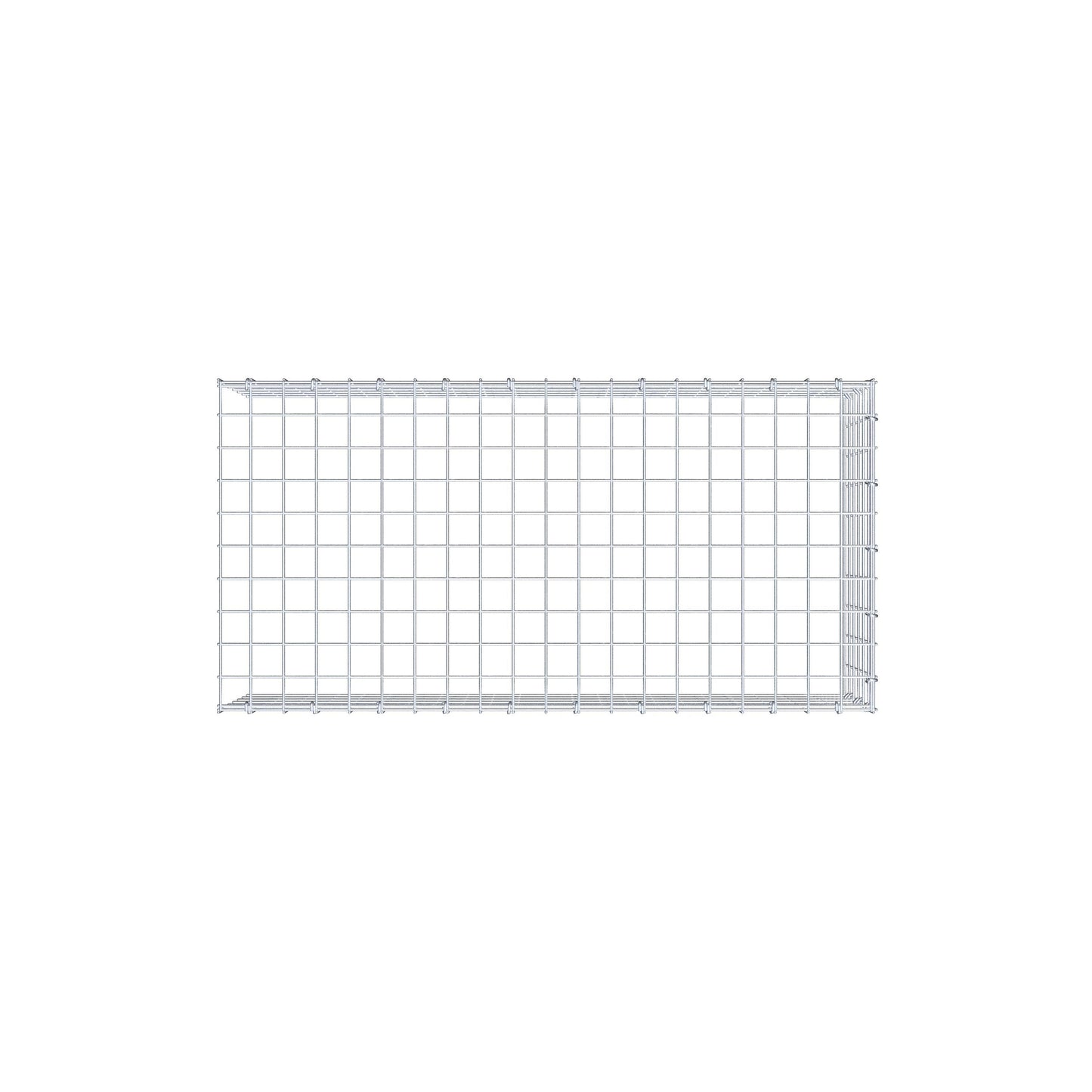 Typ 4 påbyggnadsgabion 100 cm x 30 cm x 50 cm (L x H x D), maskstorlek 5 cm x 5 cm, C-ring