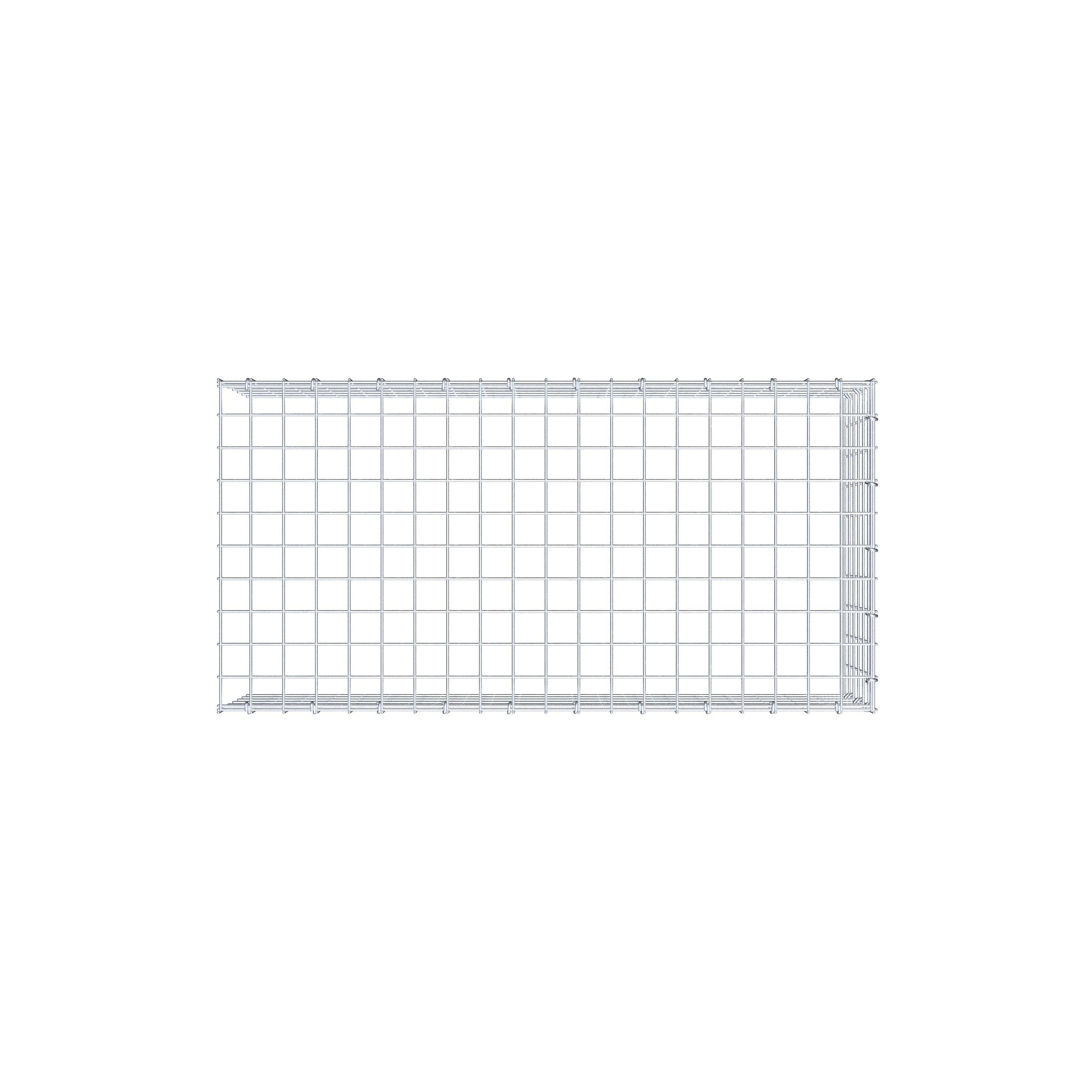 Gabion monté type 4 100 cm x 30 cm x 50 cm (L x H x P), maillage 5 cm x 5 cm, anneau en C