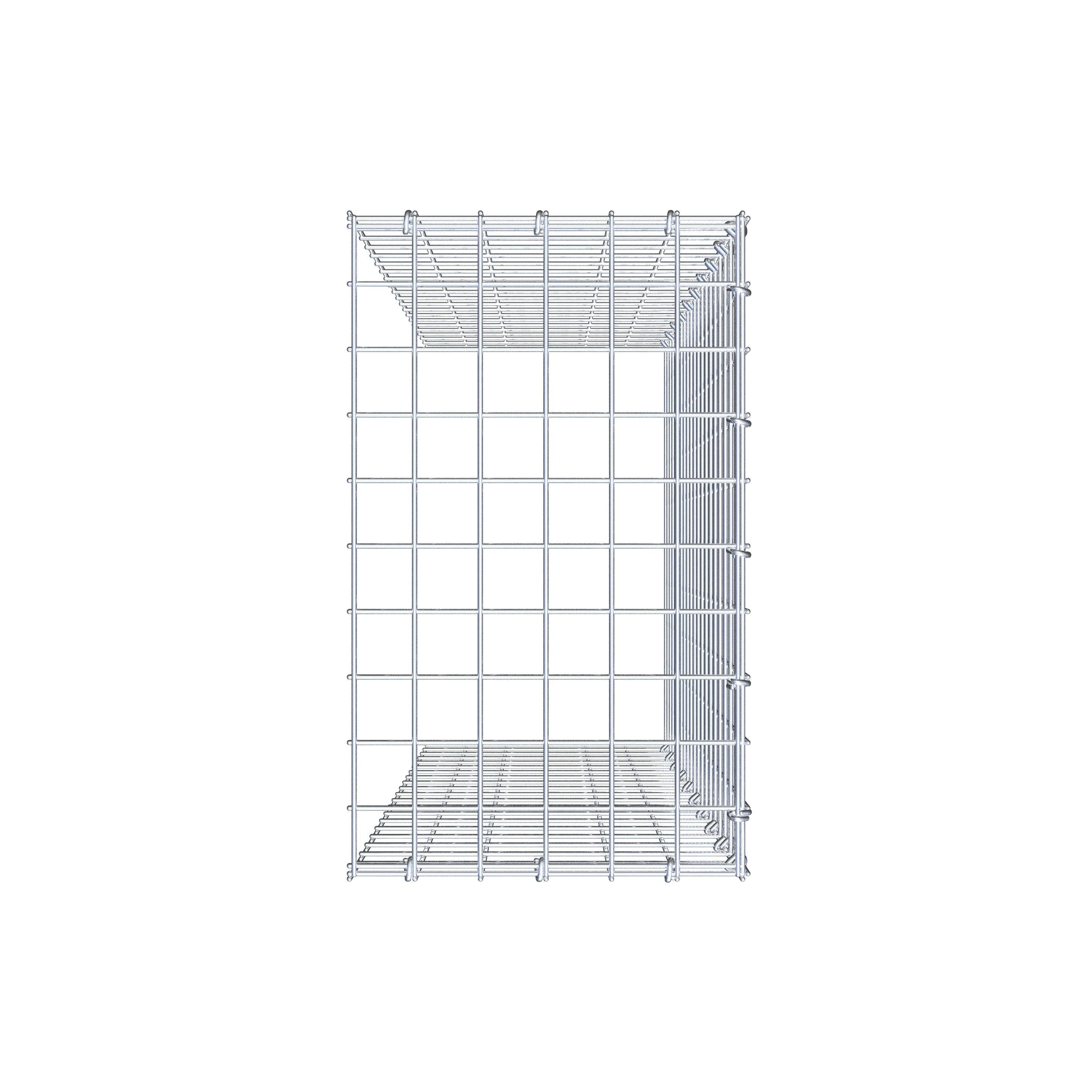 Gabion monté type 4 100 cm x 30 cm x 50 cm (L x H x P), maillage 5 cm x 5 cm, anneau en C