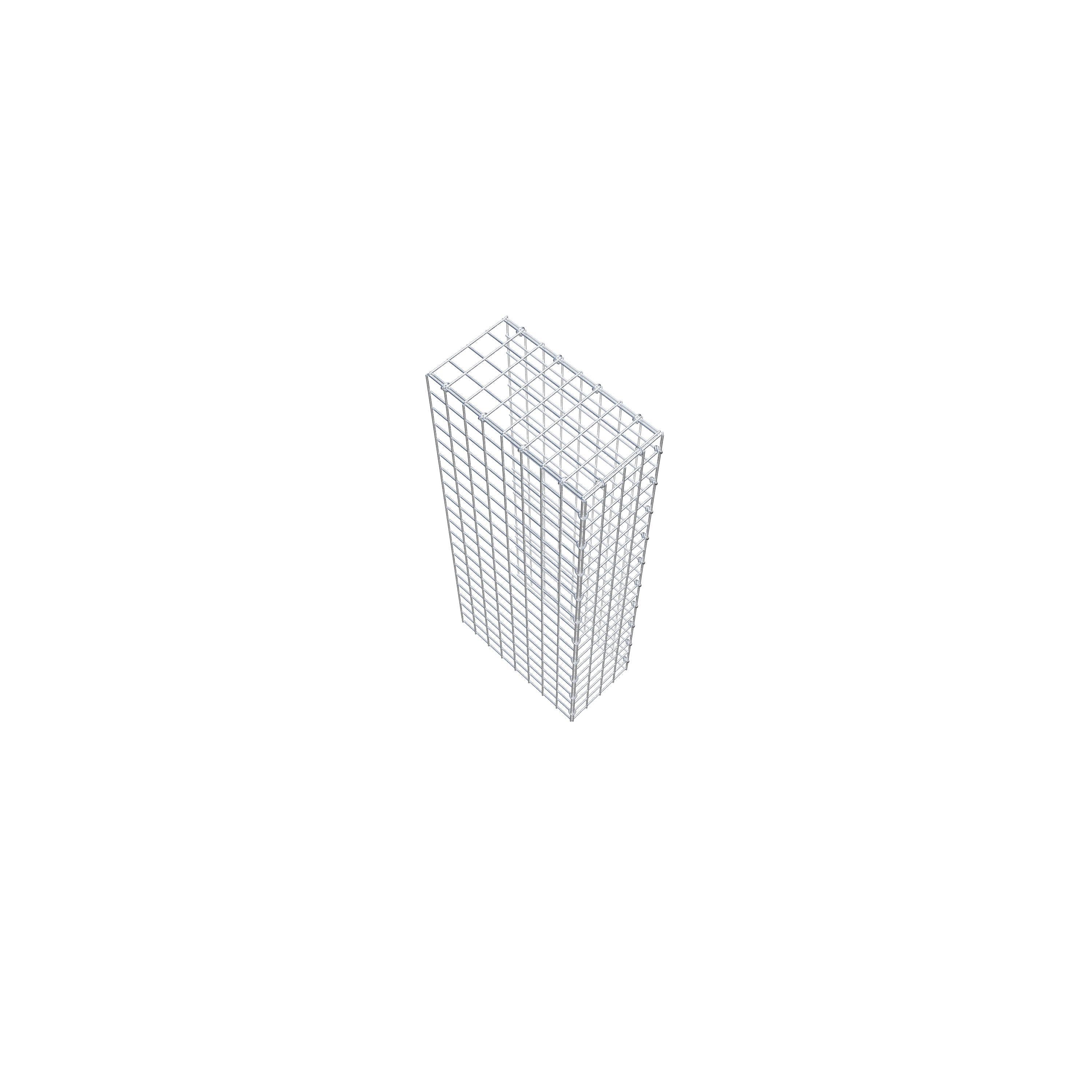 Gabion monté type 4 100 cm x 40 cm x 20 cm (L x H x P), maillage 5 cm x 5 cm, anneau en C