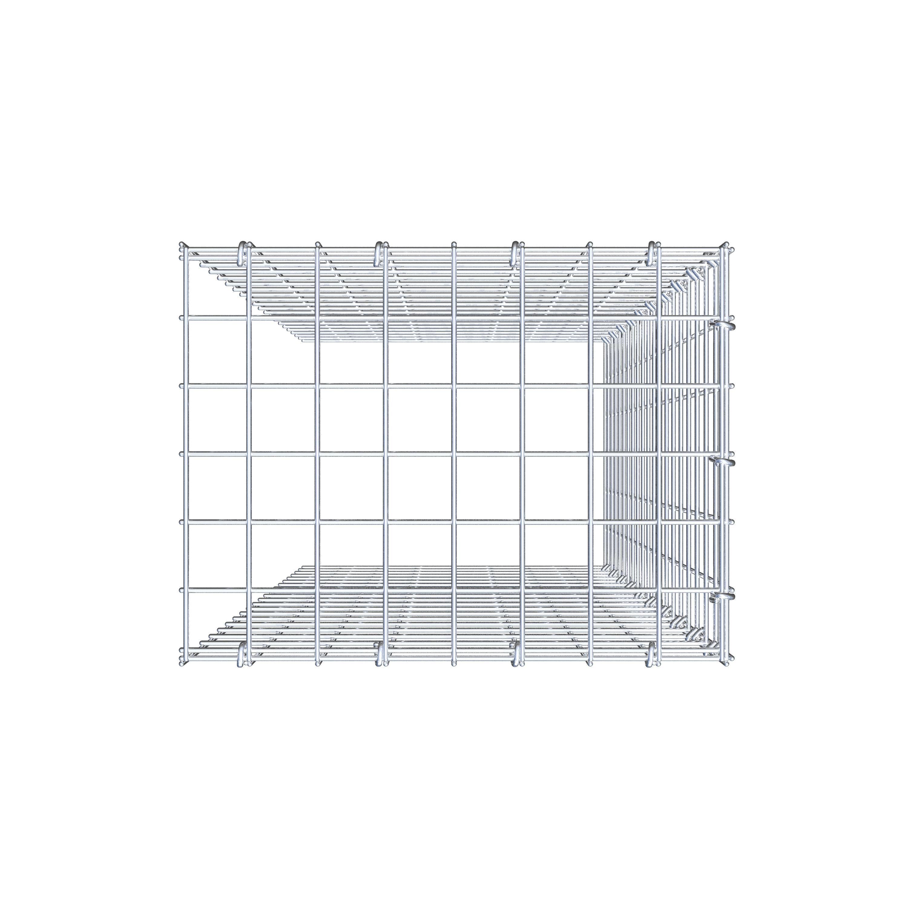 Gabion monté type 4 100 cm x 40 cm x 30 cm (L x H x P), maillage 5 cm x 5 cm, anneau en C