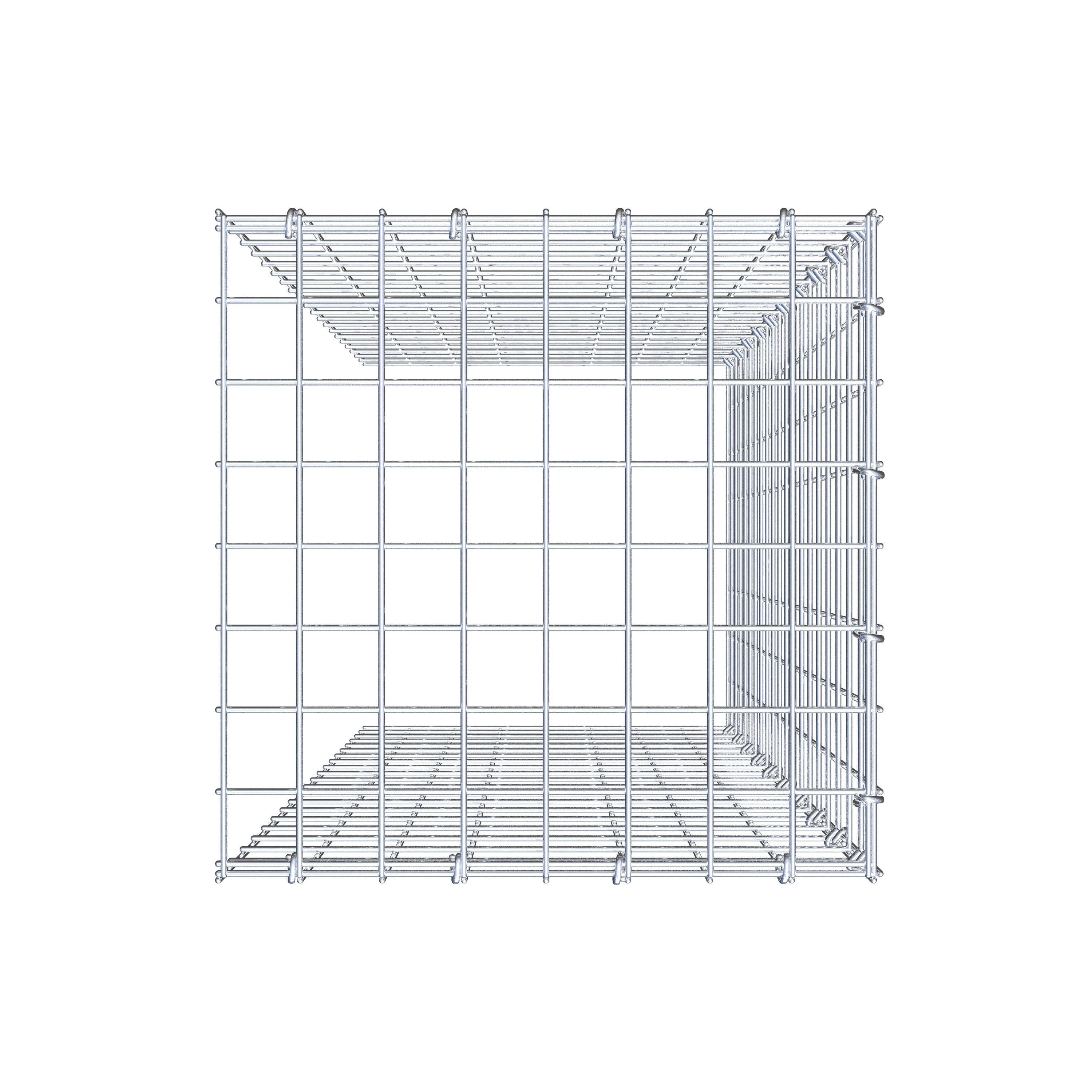 Gabion monté type 4 100 cm x 40 cm x 40 cm (L x H x P), maillage 5 cm x 5 cm, anneau en C