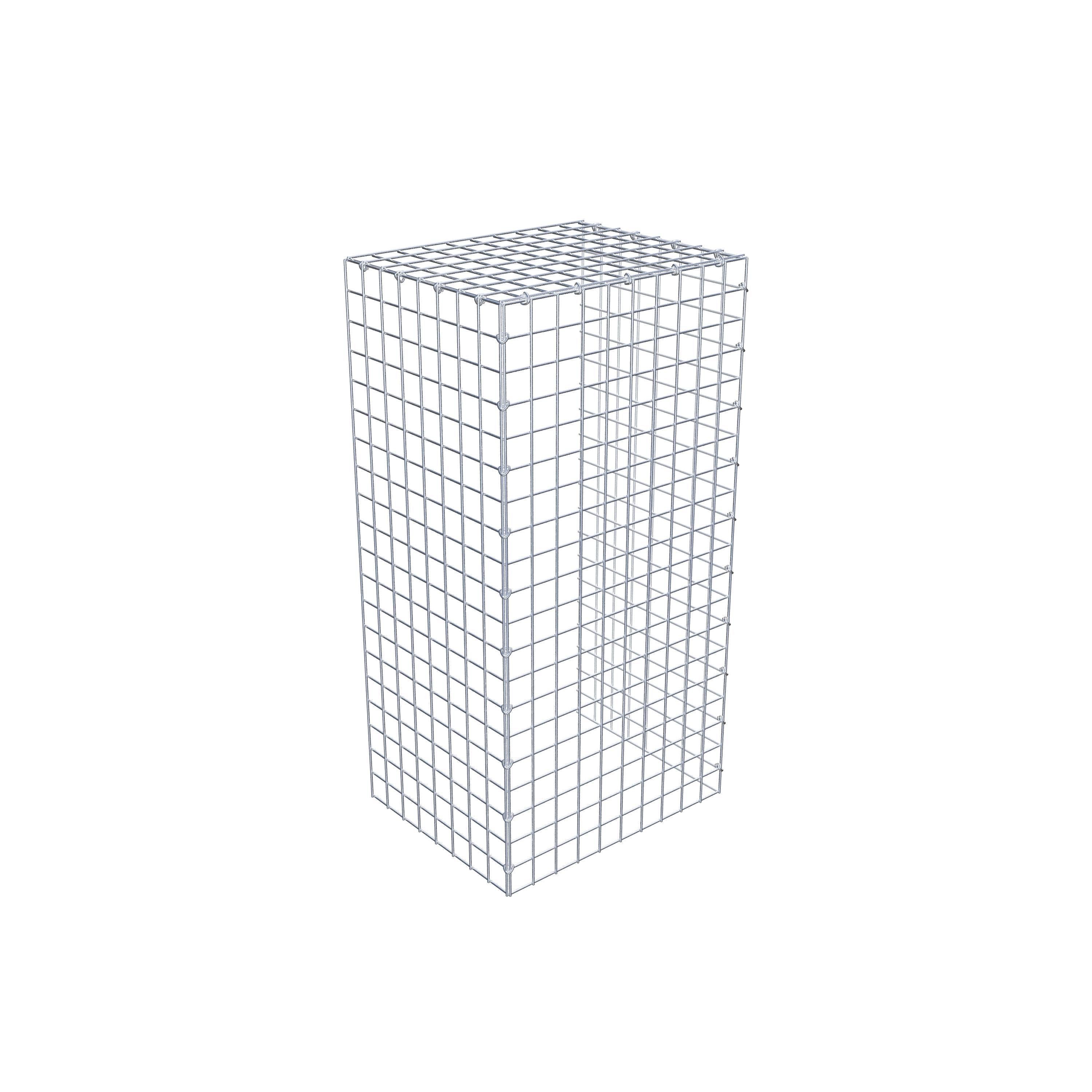 Gabion monté type 4 100 cm x 40 cm x 50 cm (L x H x P), maillage 5 cm x 5 cm, anneau en C