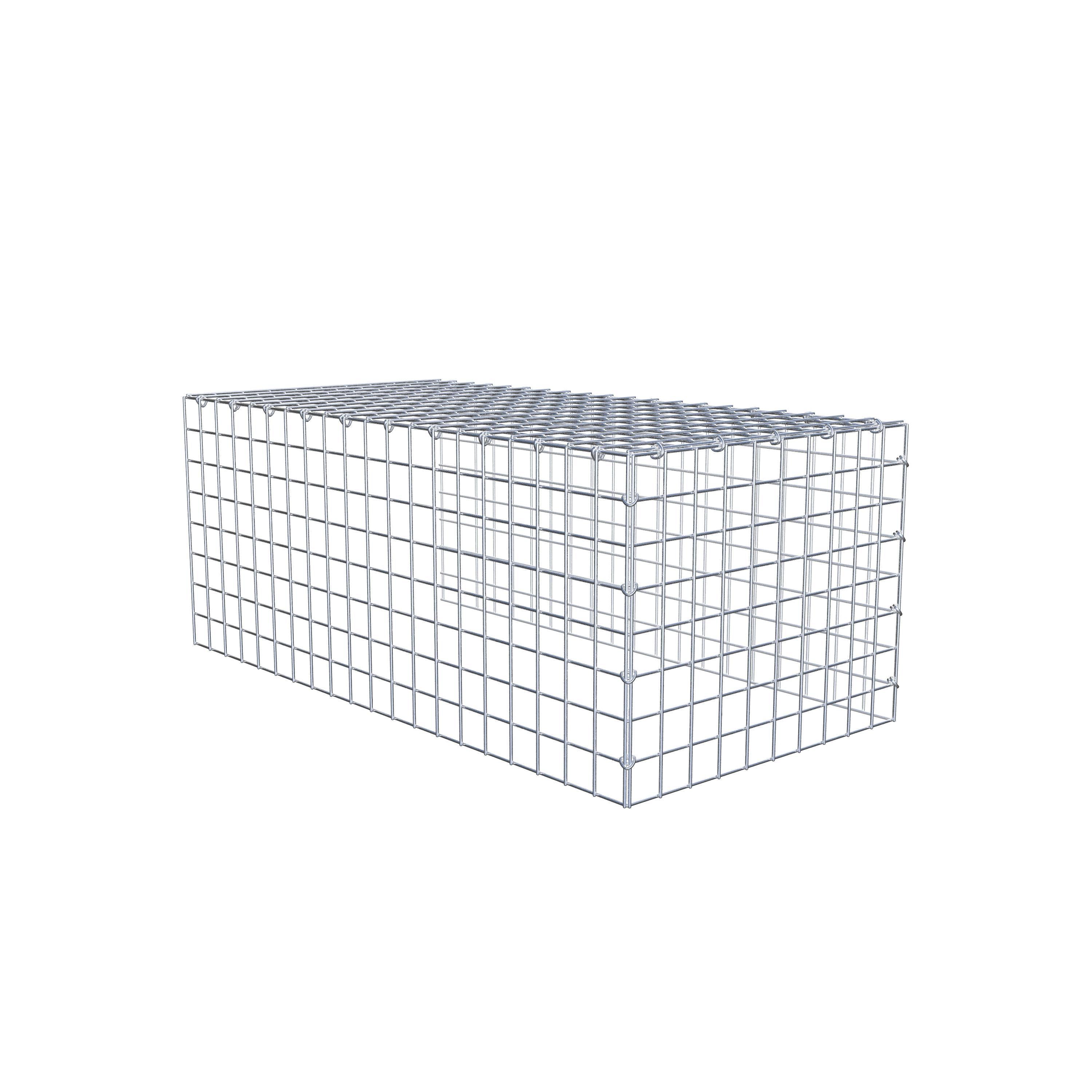 Gabion monté type 4 100 cm x 40 cm x 50 cm (L x H x P), maillage 5 cm x 5 cm, anneau en C