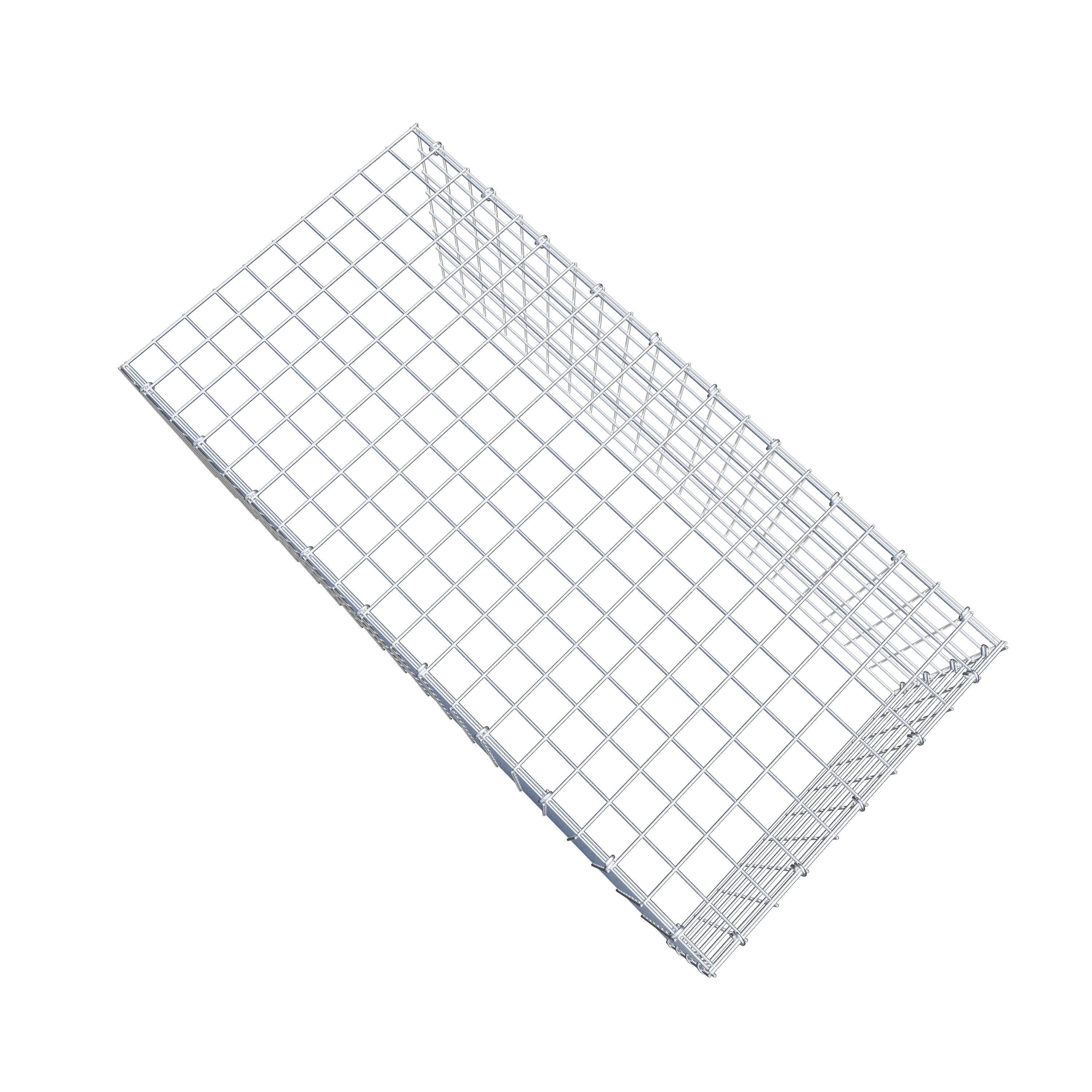 Gabion monté type 4 100 cm x 40 cm x 50 cm (L x H x P), maillage 5 cm x 5 cm, anneau en C