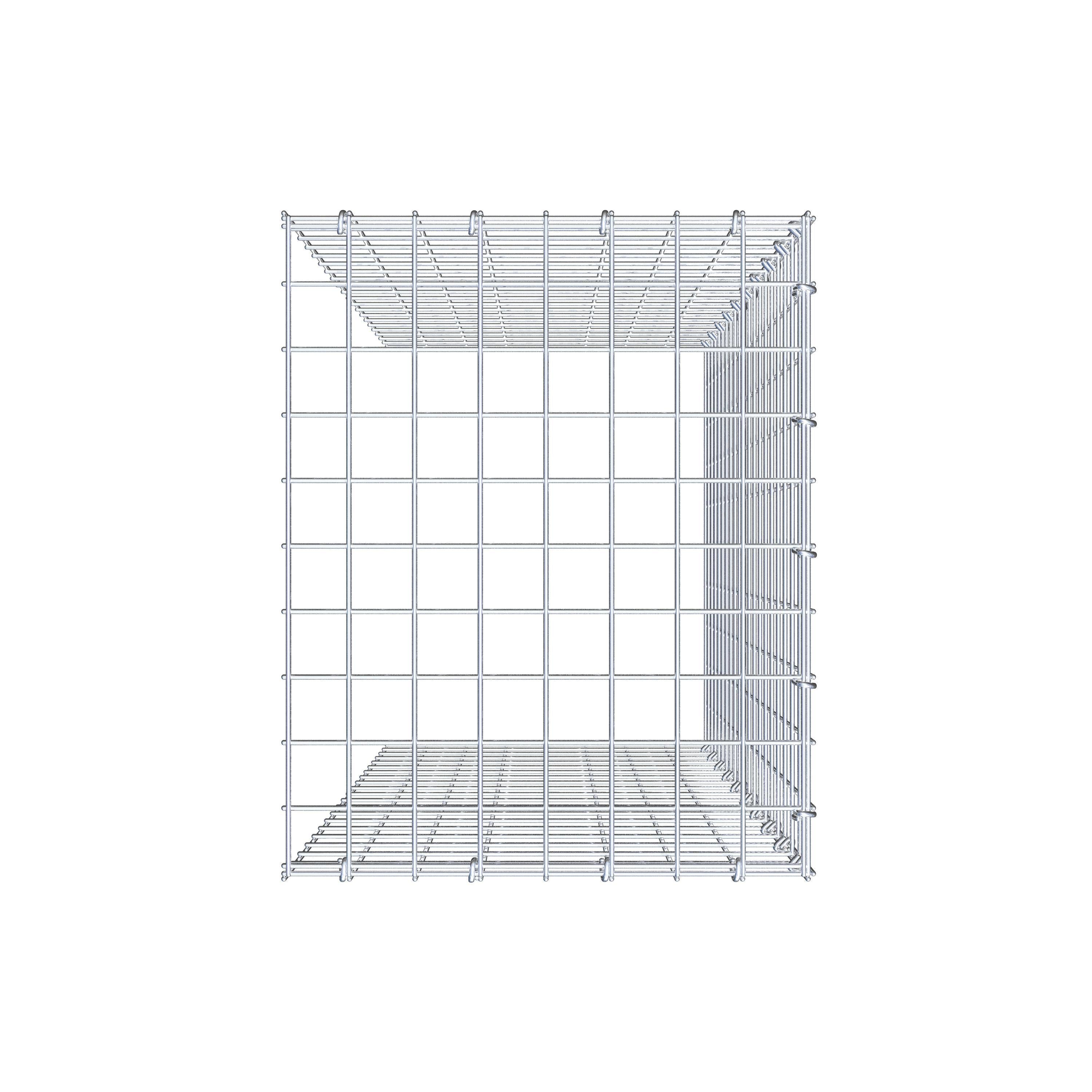 Gabion monté type 4 100 cm x 40 cm x 50 cm (L x H x P), maillage 5 cm x 5 cm, anneau en C