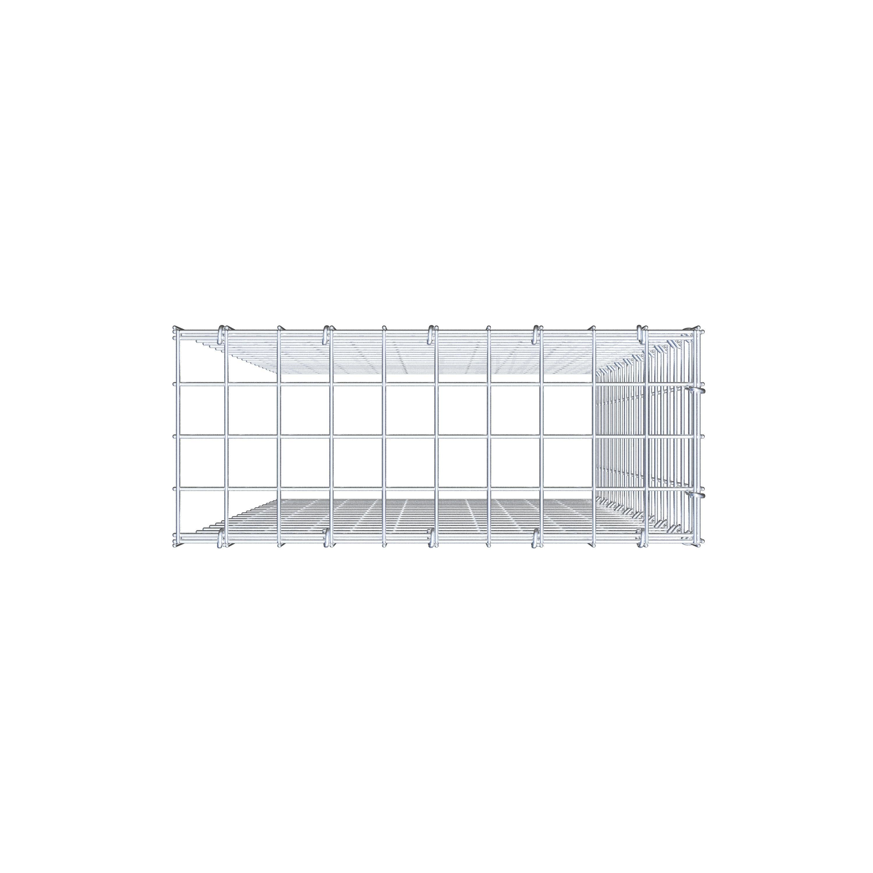 Gabion monté type 4 100 cm x 50 cm x 20 cm (L x H x P), maillage 5 cm x 5 cm, anneau en C