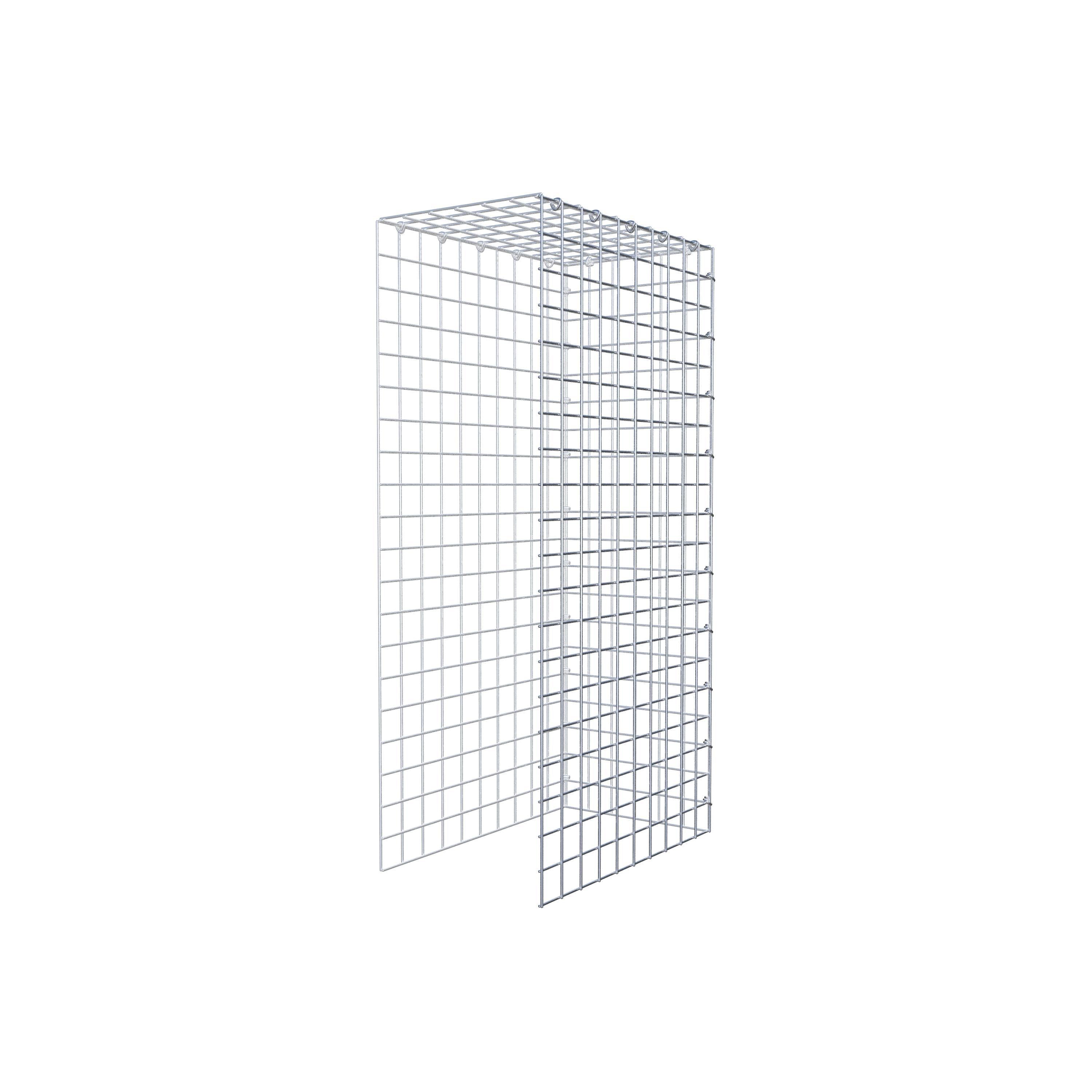 Gabion monté type 4 100 cm x 50 cm x 30 cm (L x H x P), maillage 5 cm x 5 cm, anneau en C