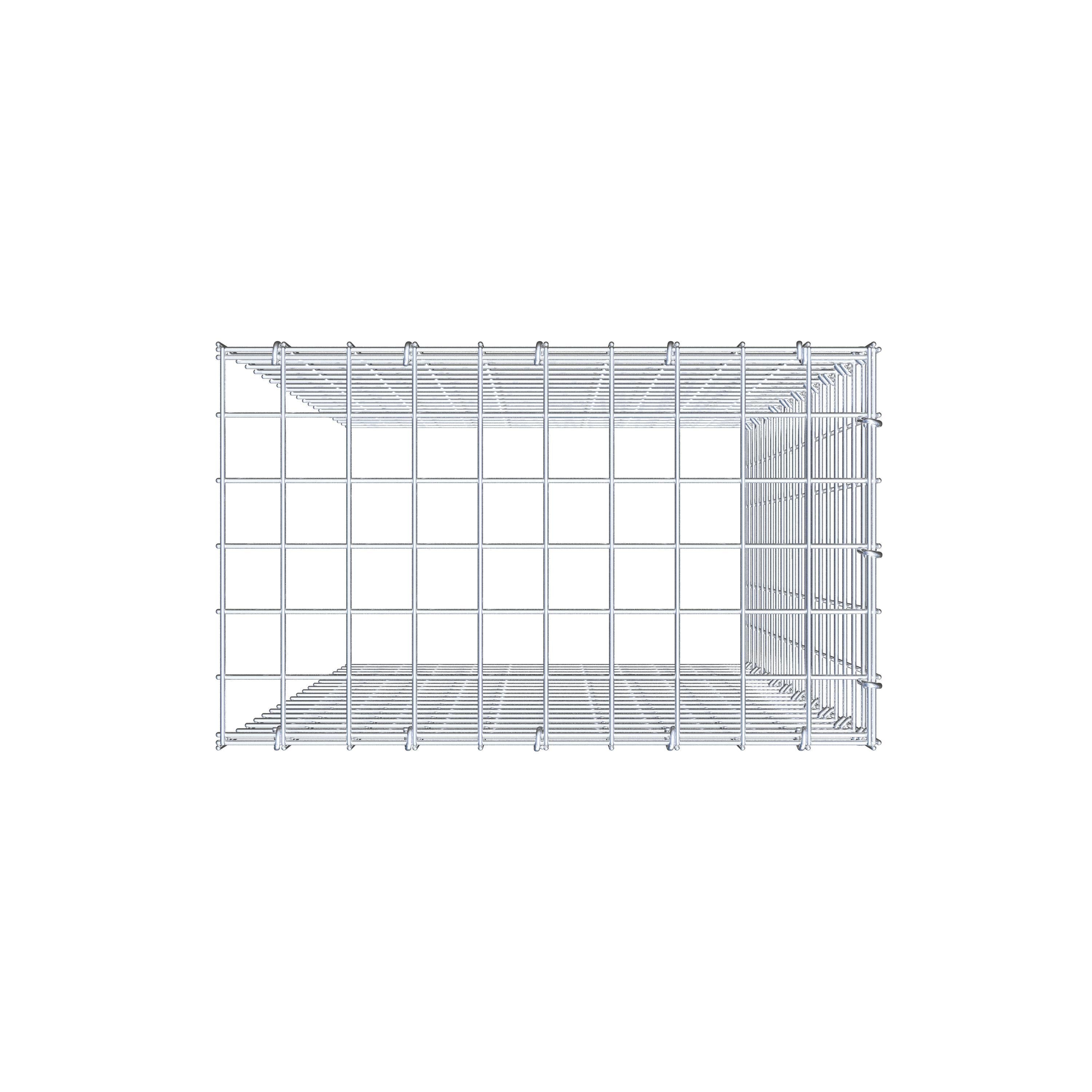 Gabion monté type 4 100 cm x 50 cm x 30 cm (L x H x P), maillage 5 cm x 5 cm, anneau en C