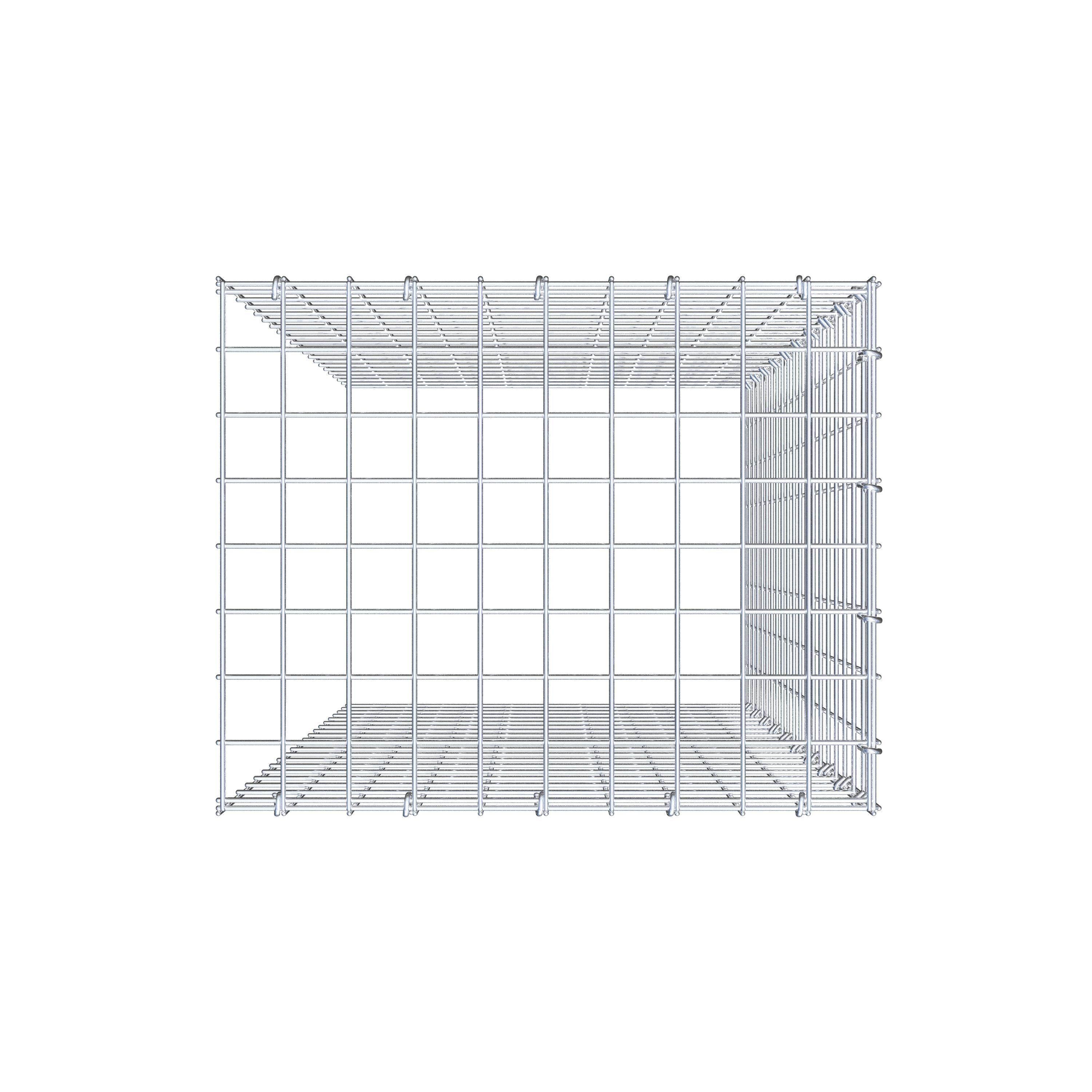 Gabion monté type 4 100 cm x 50 cm x 40 cm (L x H x P), maillage 5 cm x 5 cm, anneau en C