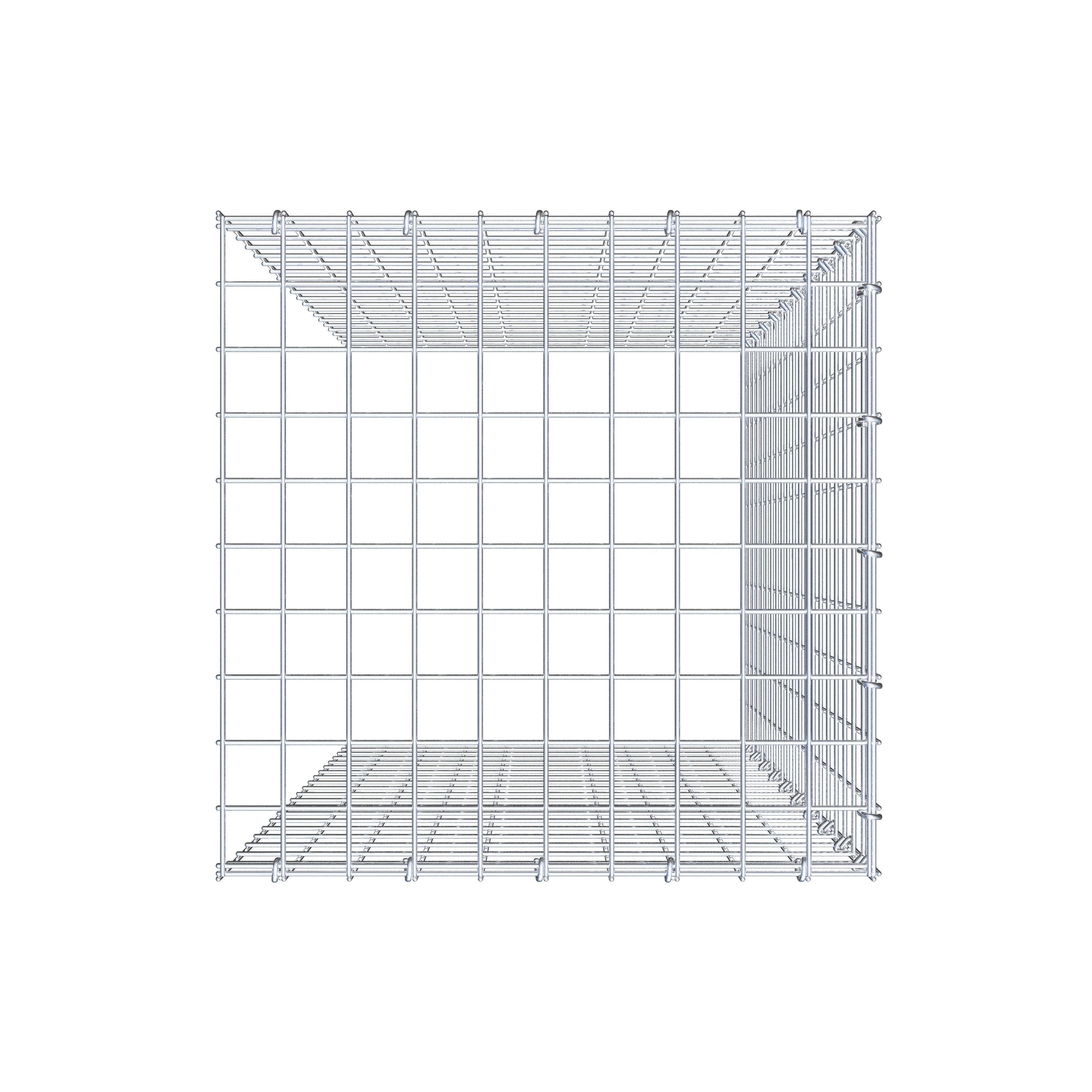 Gabion monté type 4 100 cm x 50 cm x 50 cm (L x H x P), maillage 5 cm x 5 cm, anneau en C