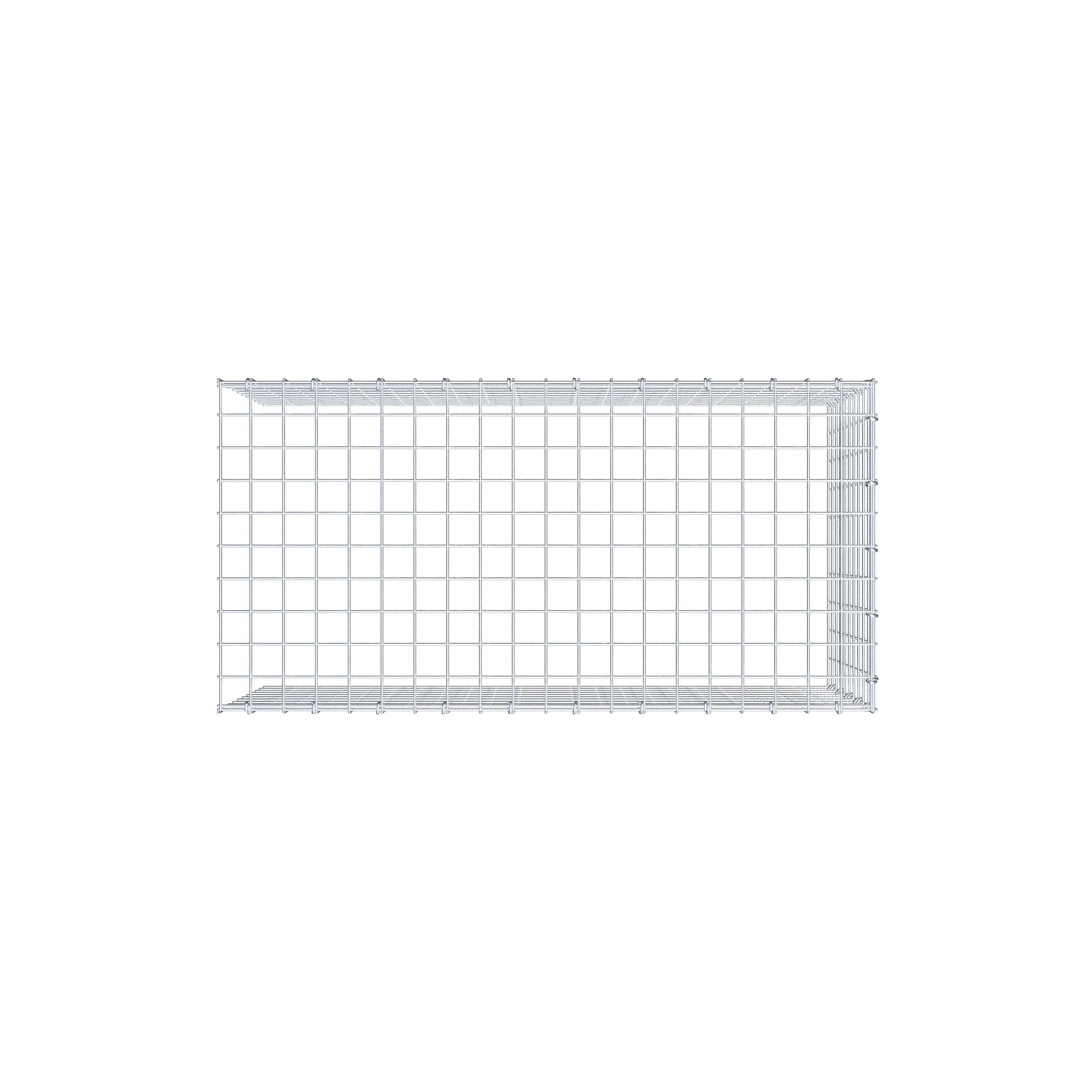 Gabion monté type 4 100 cm x 50 cm x 50 cm (L x H x P), maillage 5 cm x 5 cm, anneau en C