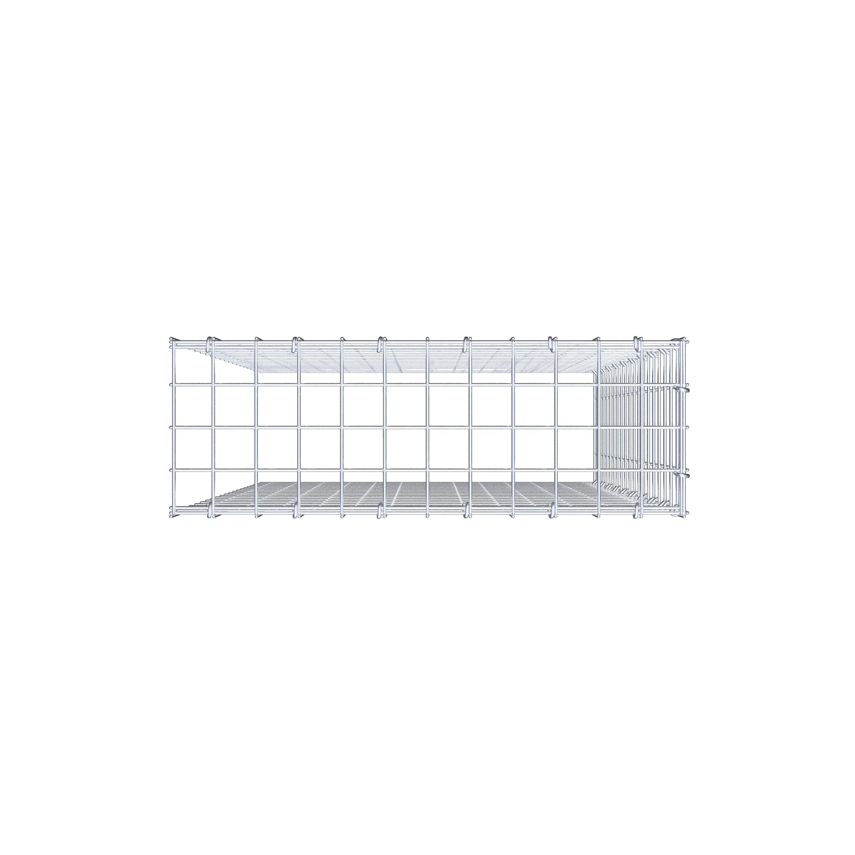 Gabion monté type 4 100 cm x 60 cm x 20 cm (L x H x P), maillage 5 cm x 5 cm, anneau en C