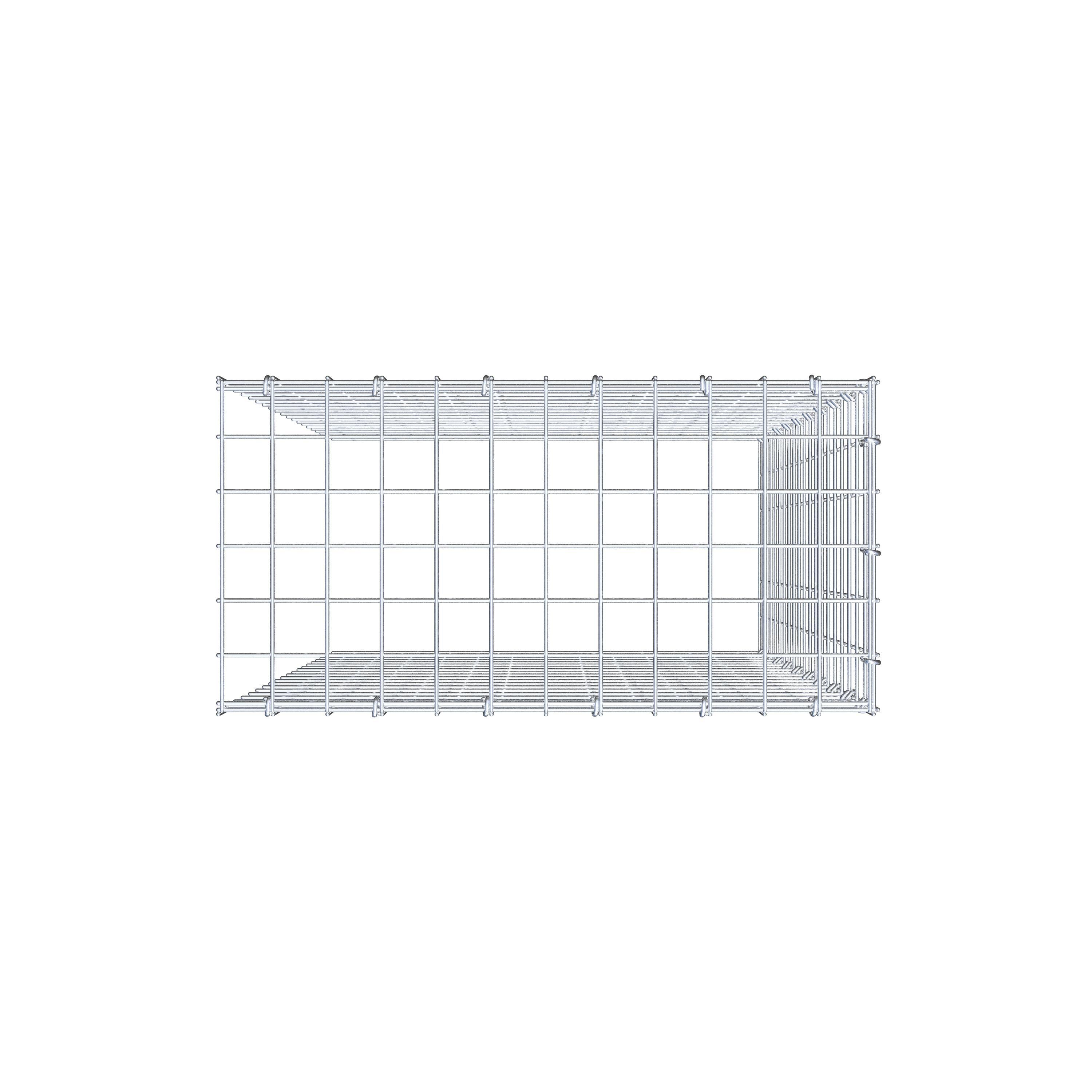 Gabion monté type 4 100 cm x 60 cm x 30 cm (L x H x P), maillage 5 cm x 5 cm, anneau en C