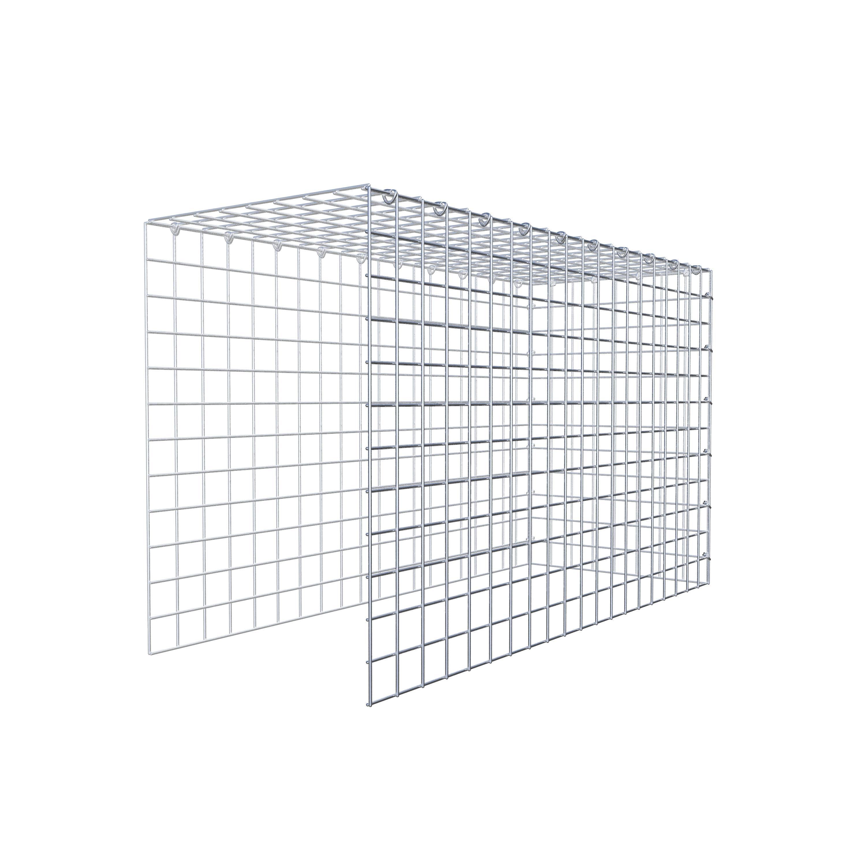 Gabion monté type 4 100 cm x 60 cm x 40 cm (L x H x P), maillage 5 cm x 5 cm, anneau en C