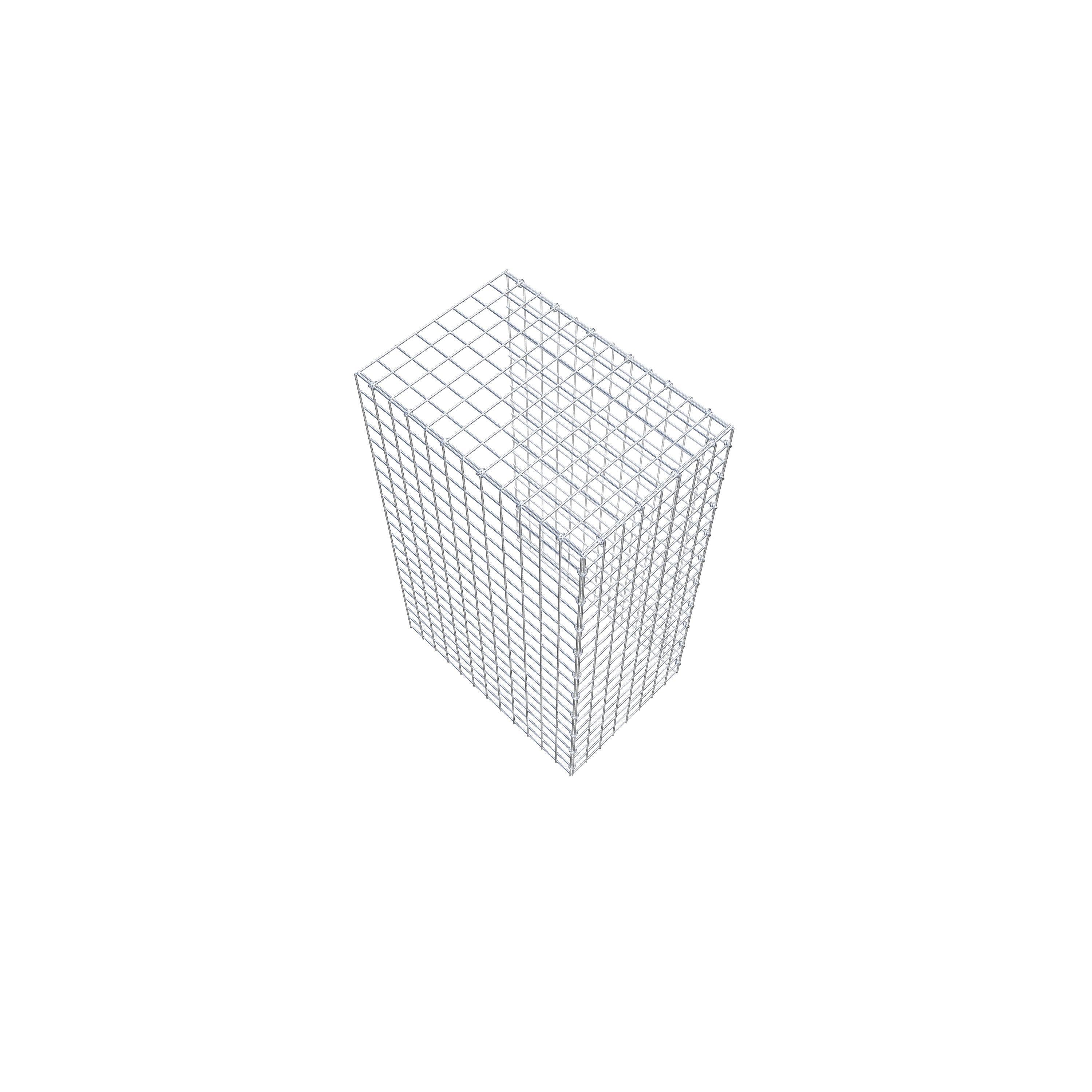 Gabion monté type 4 100 cm x 60 cm x 40 cm (L x H x P), maillage 5 cm x 5 cm, anneau en C