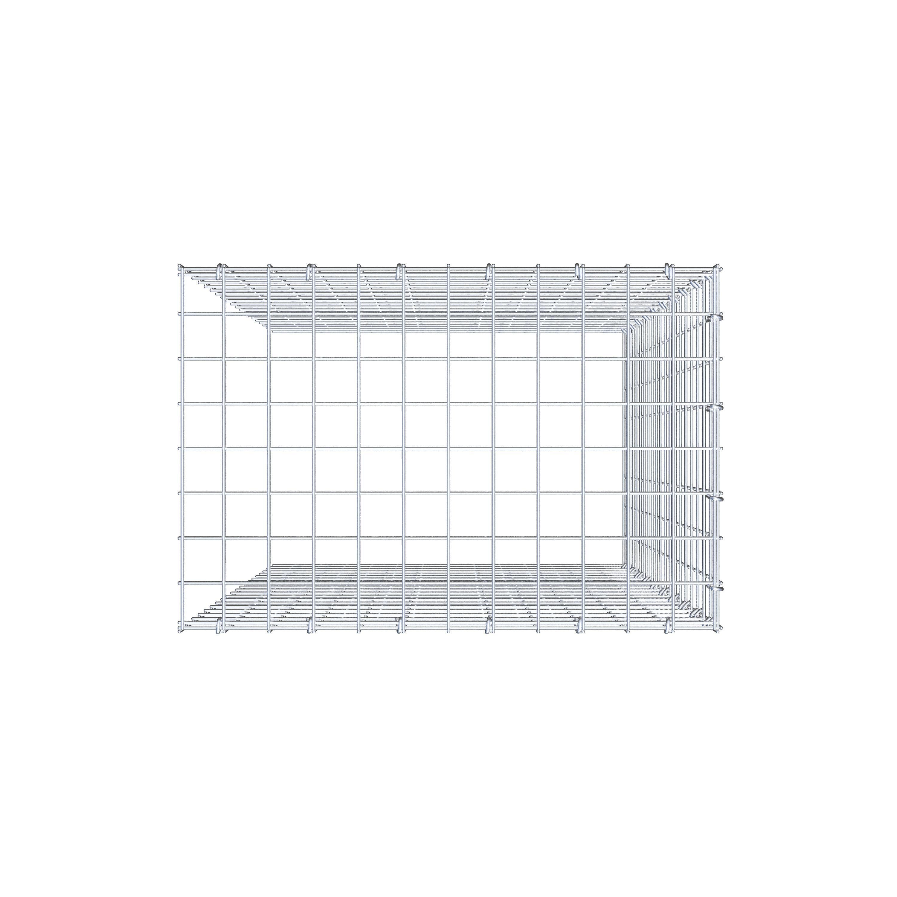 Gabion monté type 4 100 cm x 60 cm x 40 cm (L x H x P), maillage 5 cm x 5 cm, anneau en C