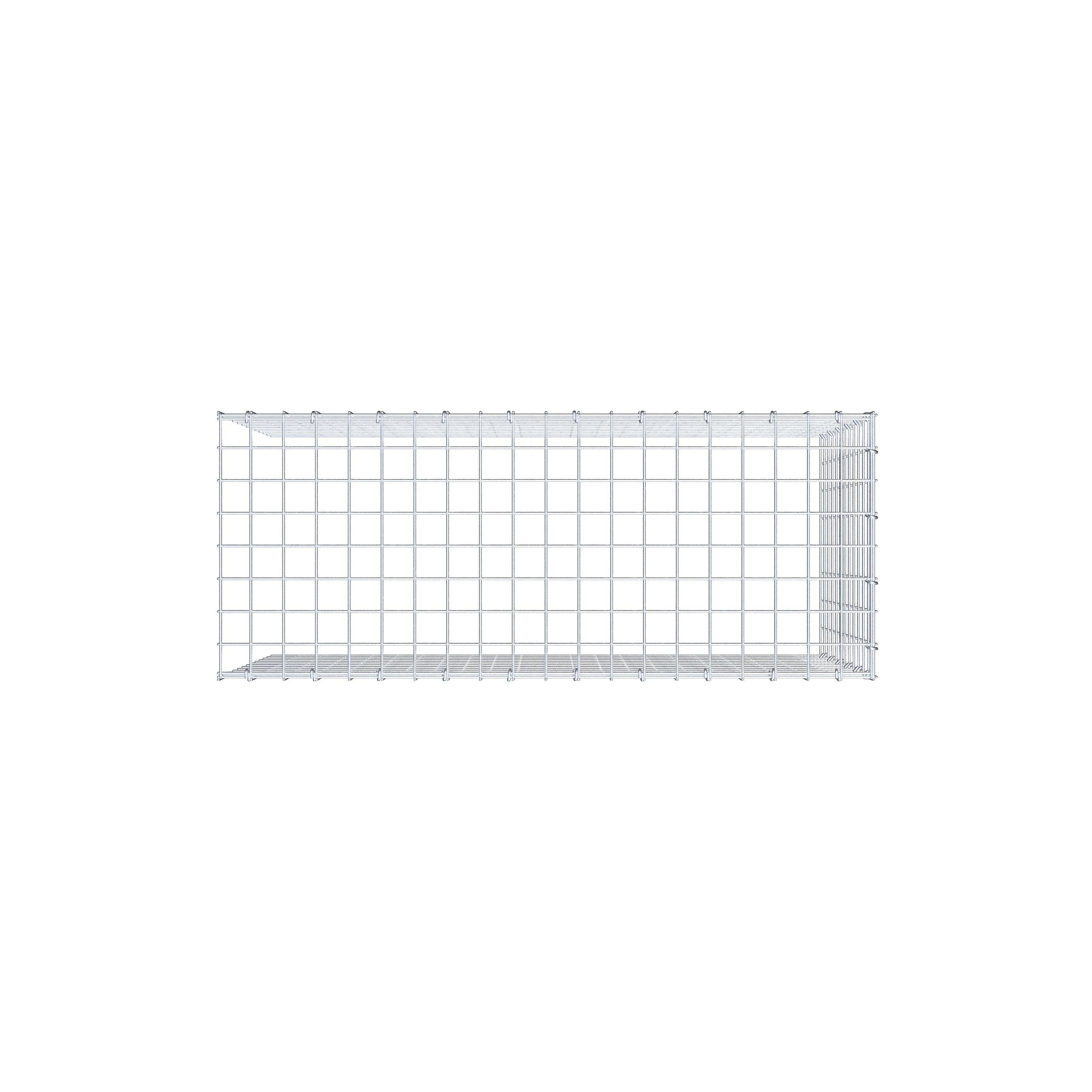 Gabion monté type 4 100 cm x 60 cm x 40 cm (L x H x P), maillage 5 cm x 5 cm, anneau en C