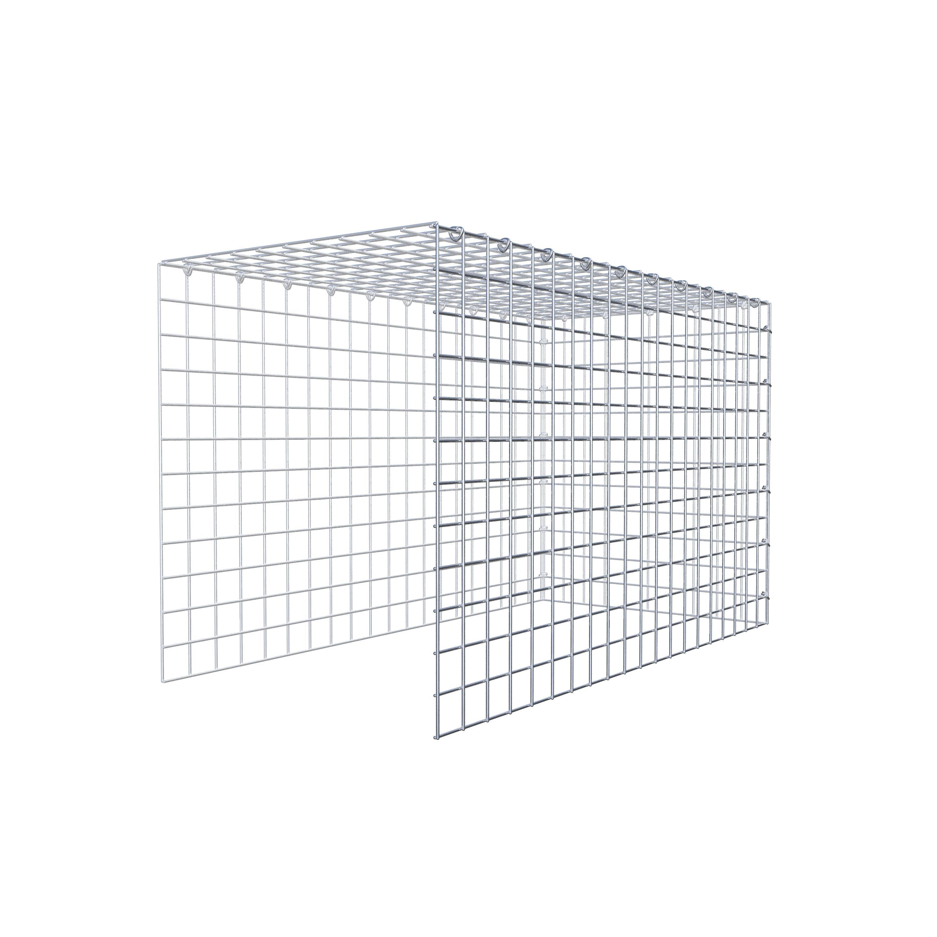 Gabion monté type 4 100 cm x 60 cm x 50 cm (L x H x P), maillage 5 cm x 5 cm, anneau en C