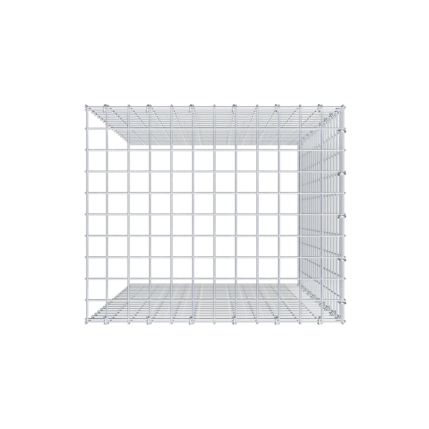 Monteret gabion type 4 100 cm x 60 cm x 50 cm (L x H x D), maskestørrelse 5 cm x 5 cm, C-ring
