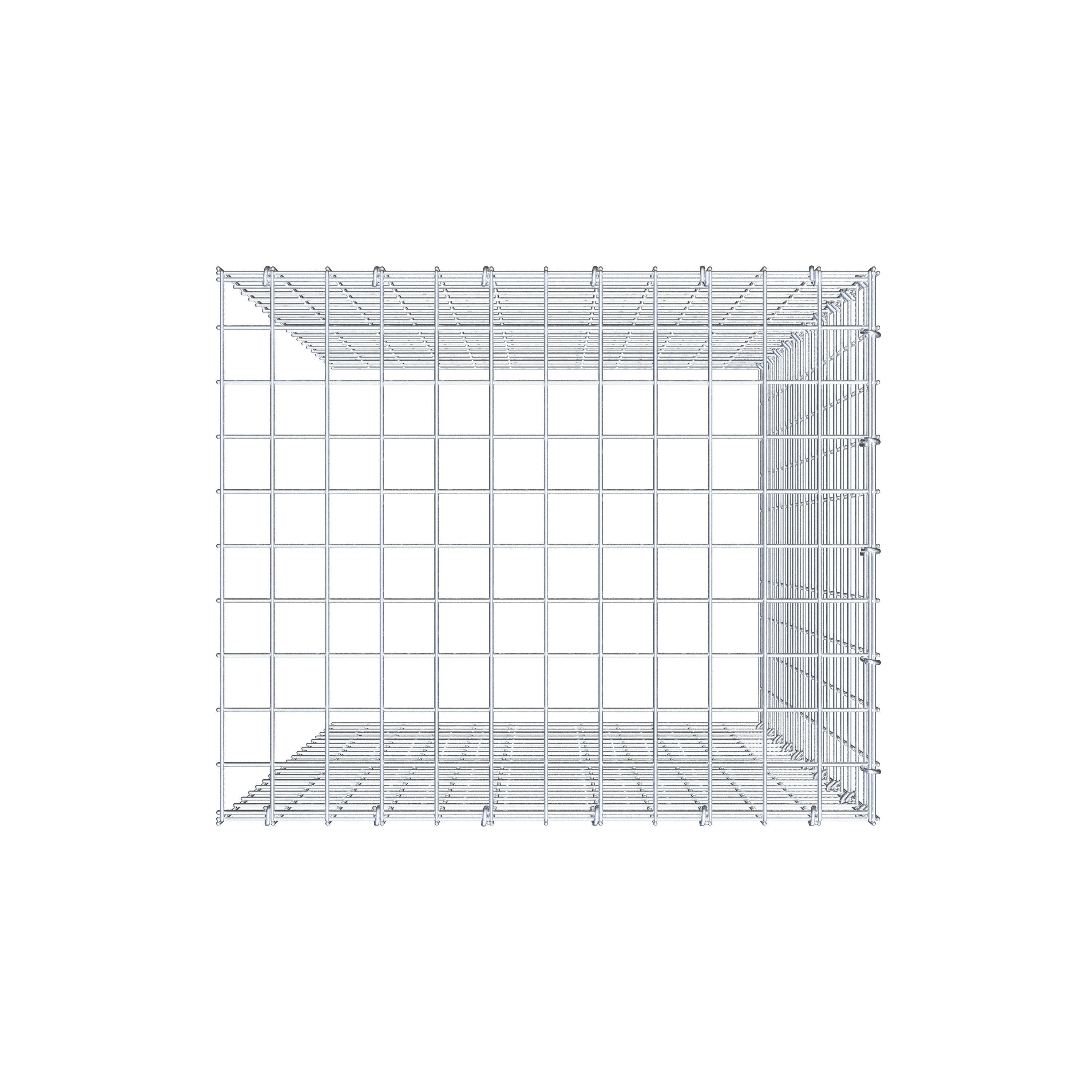 Gabion monté type 4 100 cm x 60 cm x 50 cm (L x H x P), maillage 5 cm x 5 cm, anneau en C