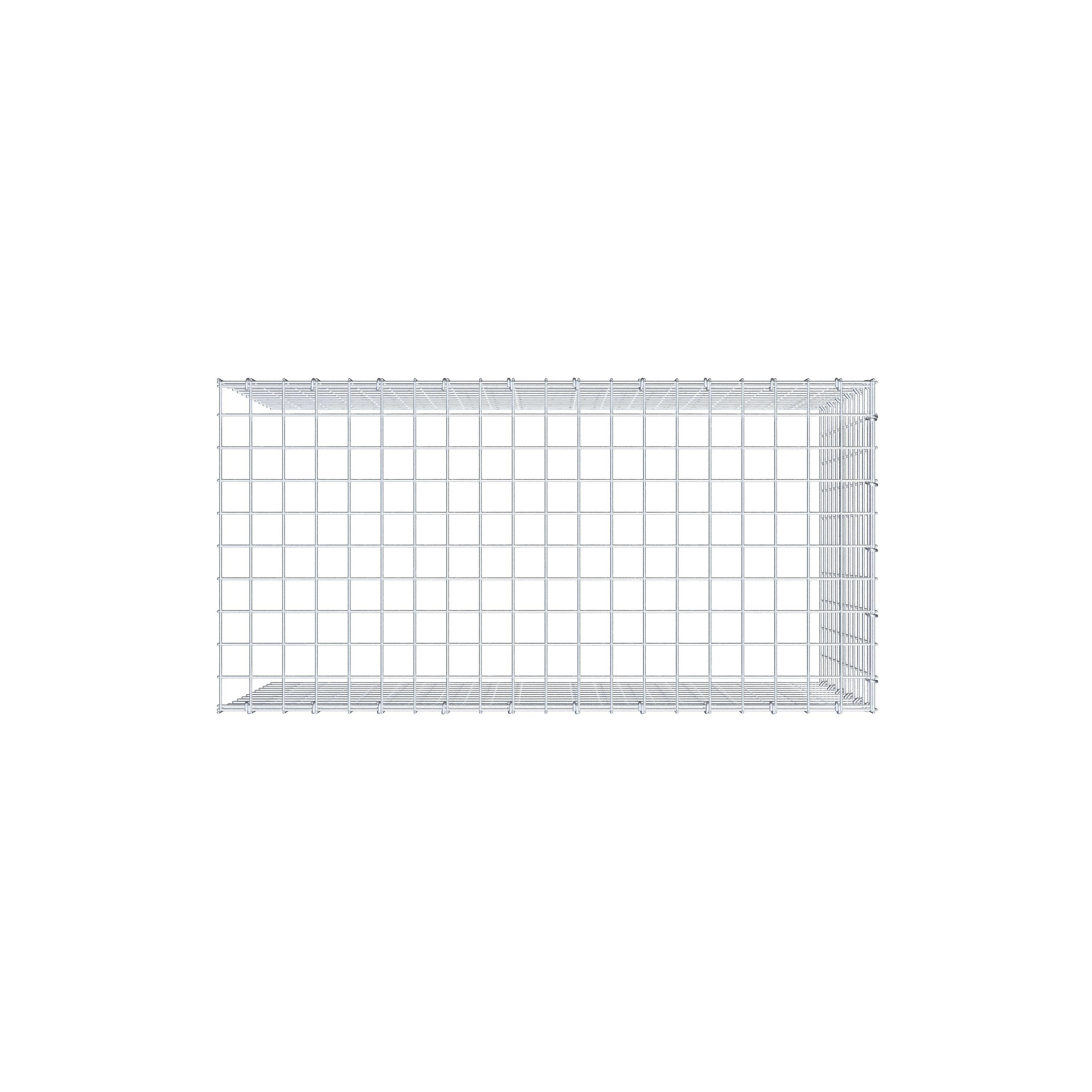 Gabion monté type 4 100 cm x 60 cm x 50 cm (L x H x P), maillage 5 cm x 5 cm, anneau en C