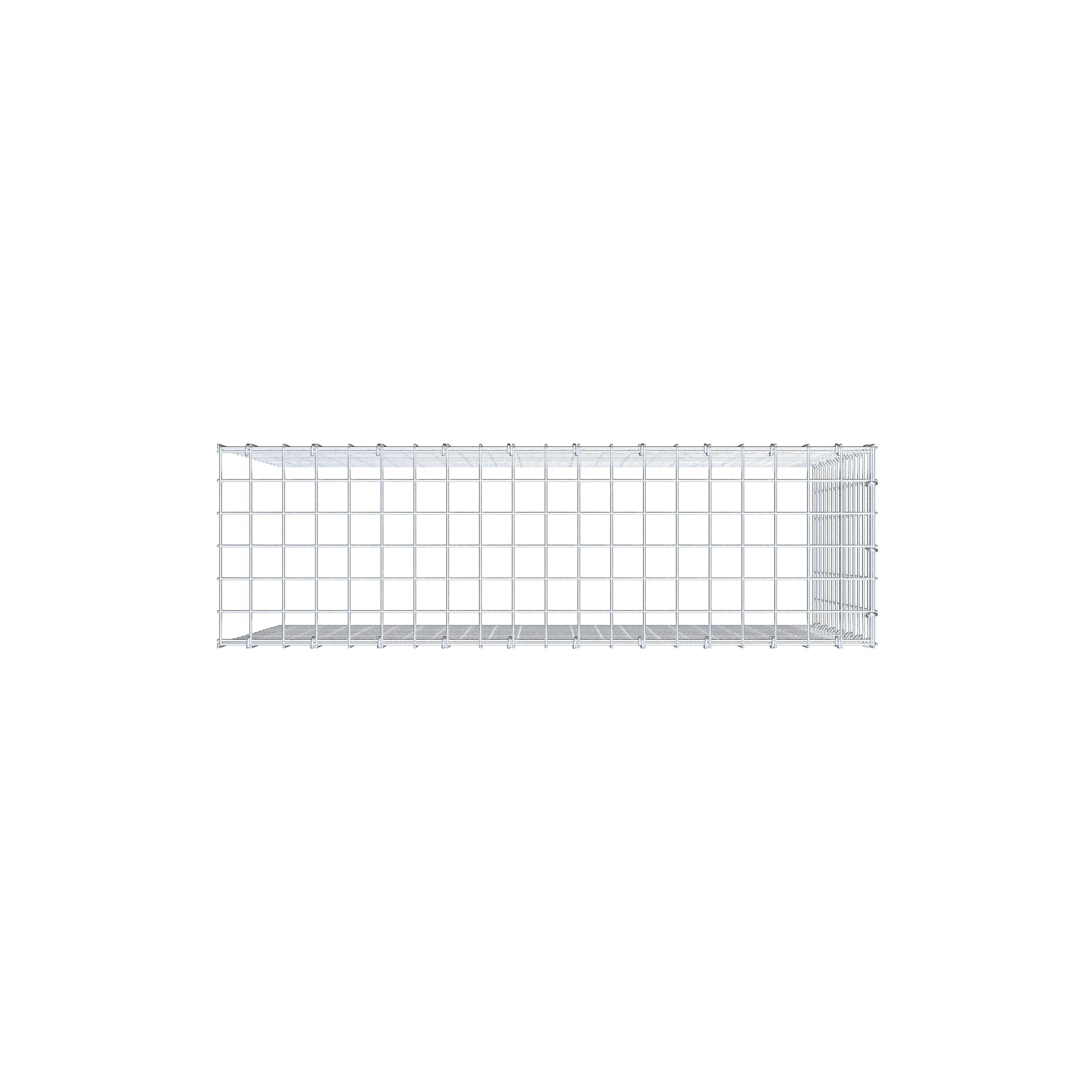 Gabion monté type 4 100 cm x 70 cm x 30 cm (L x H x P), maillage 5 cm x 5 cm, anneau en C