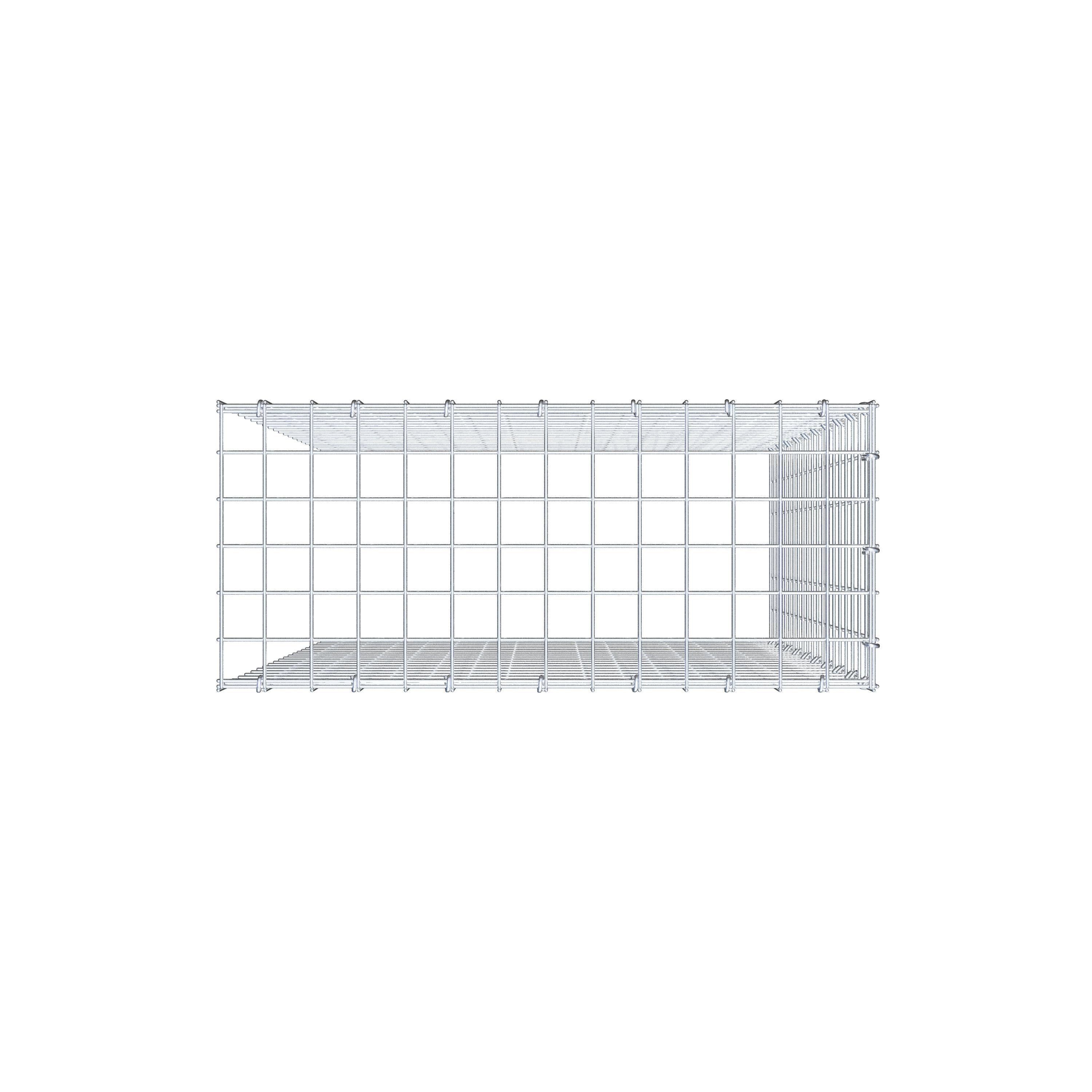 Gabion monté type 4 100 cm x 70 cm x 30 cm (L x H x P), maillage 5 cm x 5 cm, anneau en C