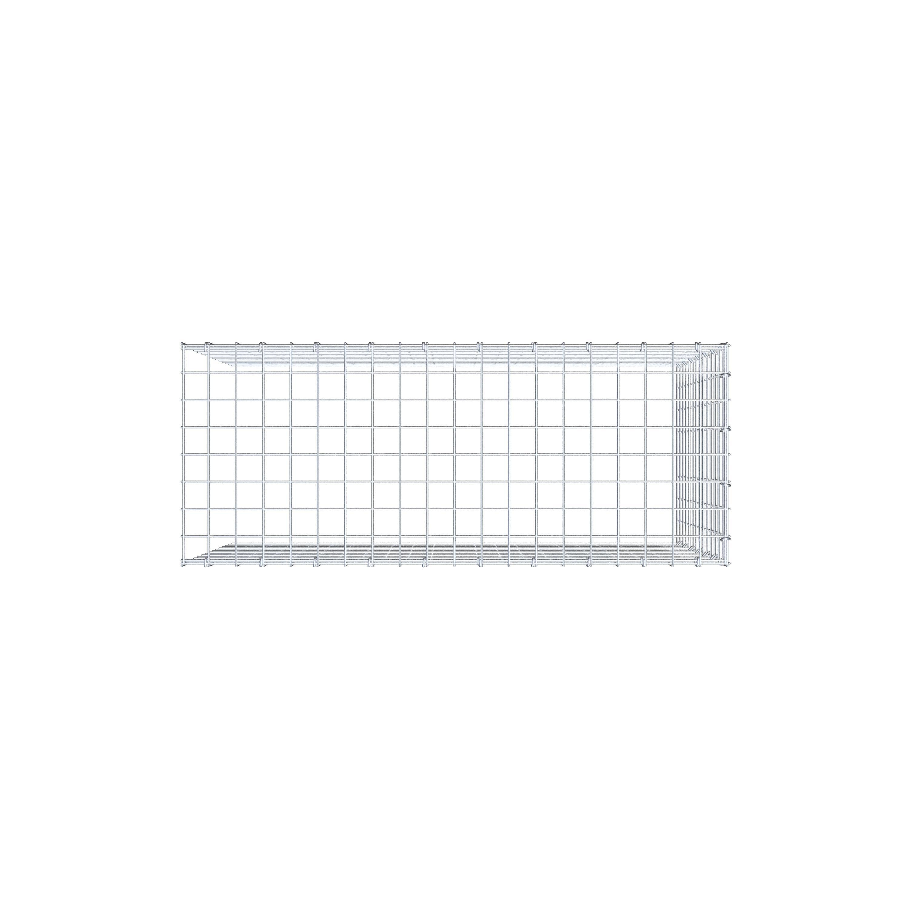 Type 4 oplegkorf 100 cm x 70 cm x 40 cm (L x H x D), maaswijdte 5 cm x 5 cm, C-ring
