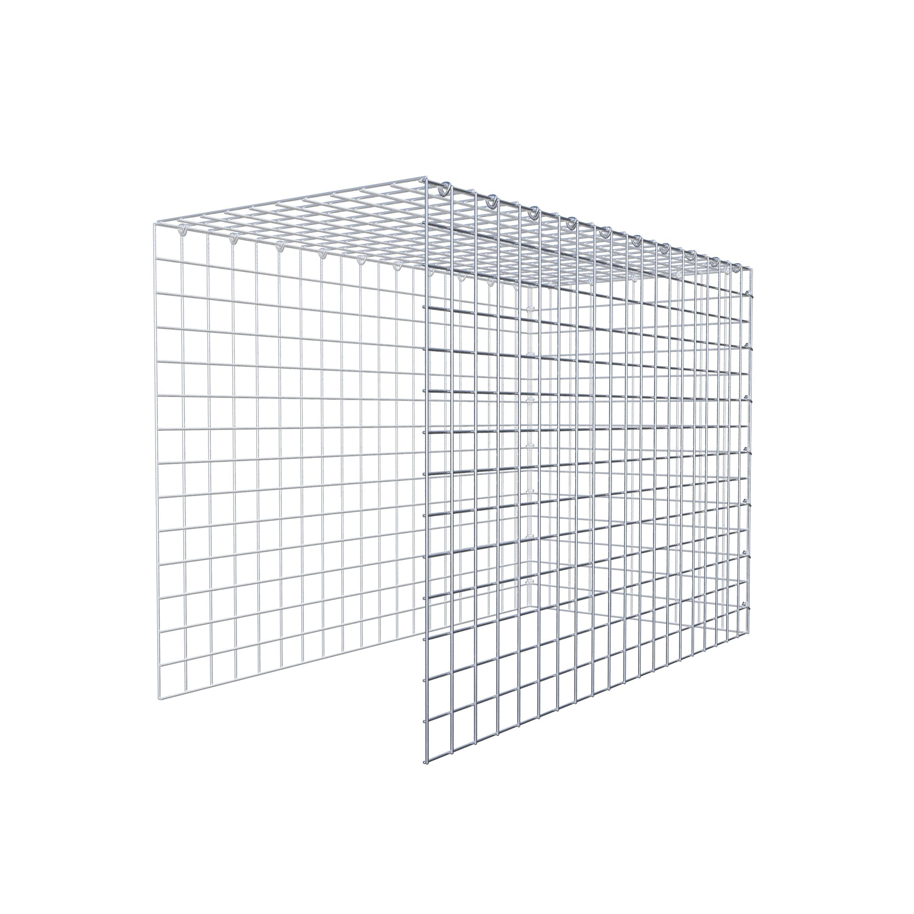 Gabion monté type 4 100 cm x 70 cm x 50 cm (L x H x P), maillage 5 cm x 5 cm, anneau en C