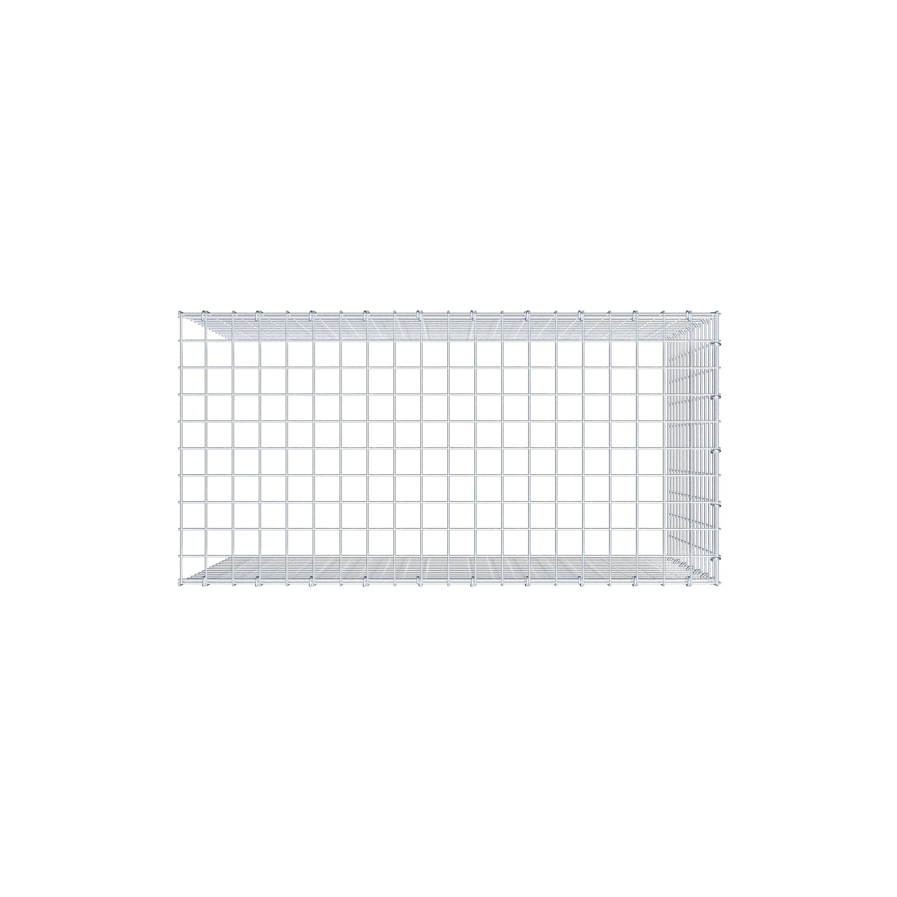 Gabion monté type 4 100 cm x 70 cm x 50 cm (L x H x P), maillage 5 cm x 5 cm, anneau en C