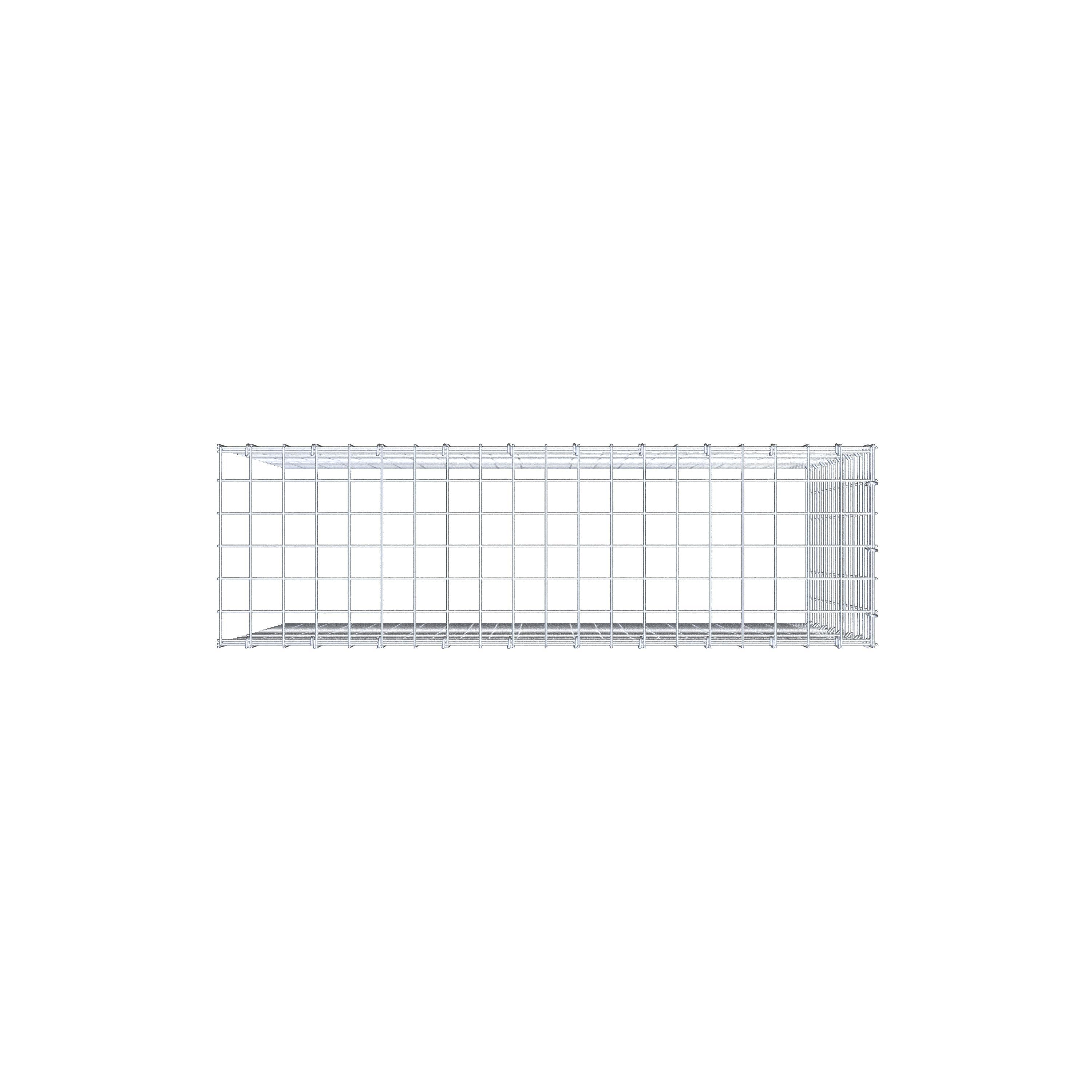 Gabion monté type 4 100 cm x 80 cm x 30 cm (L x H x P), maillage 5 cm x 5 cm, anneau en C