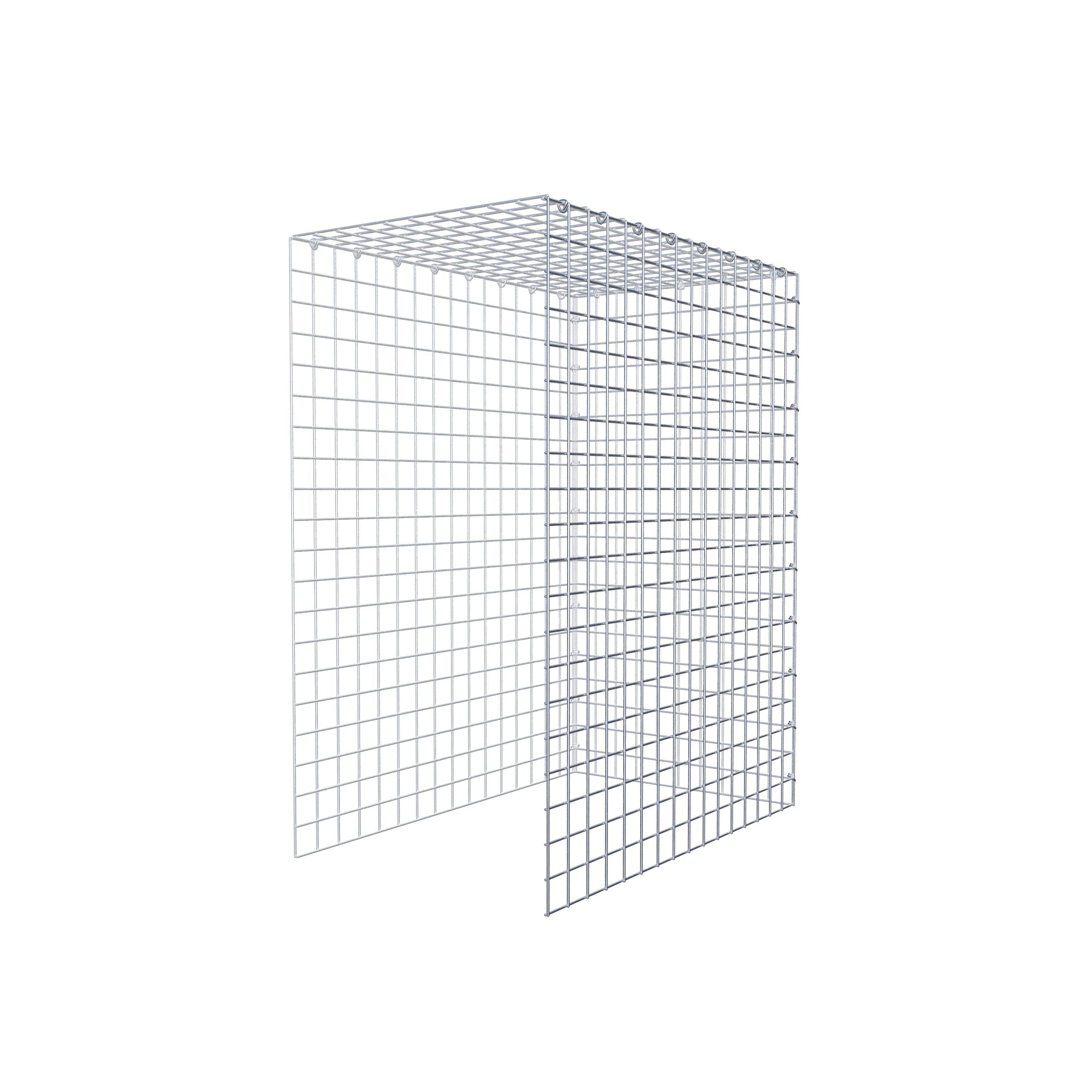 Gabion monté type 4 100 cm x 80 cm x 50 cm (L x H x P), maillage 5 cm x 5 cm, anneau en C