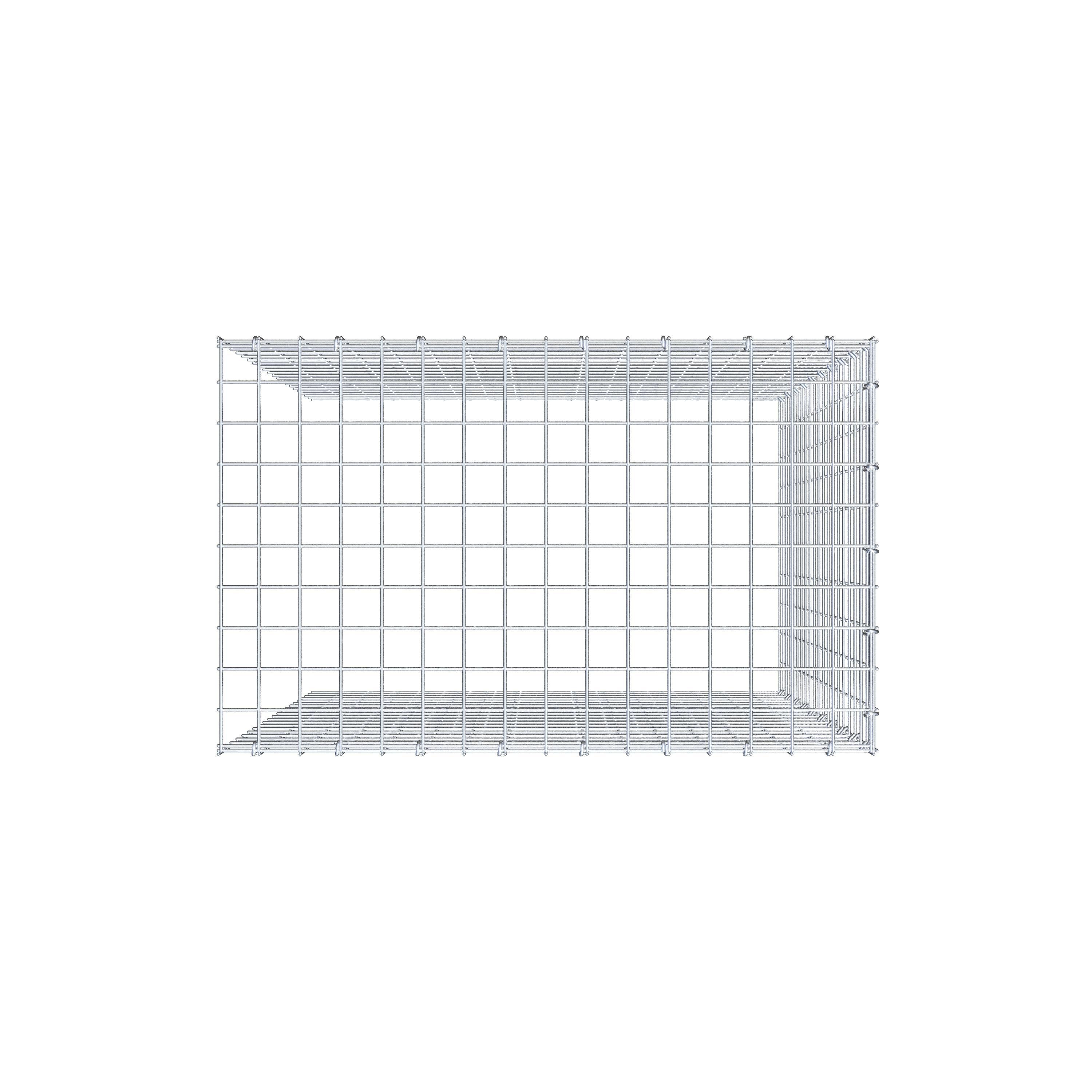 Gabion monté type 4 100 cm x 80 cm x 50 cm (L x H x P), maillage 5 cm x 5 cm, anneau en C