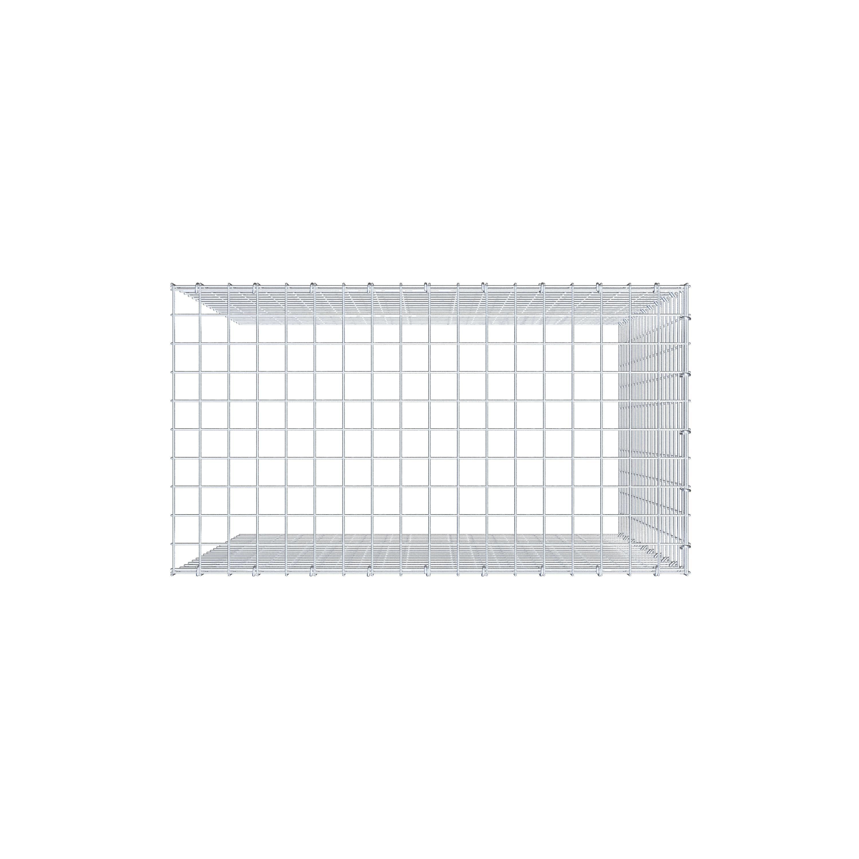 Gabion monté type 4 100 cm x 90 cm x 50 cm (L x H x P), maillage 5 cm x 5 cm, anneau en C