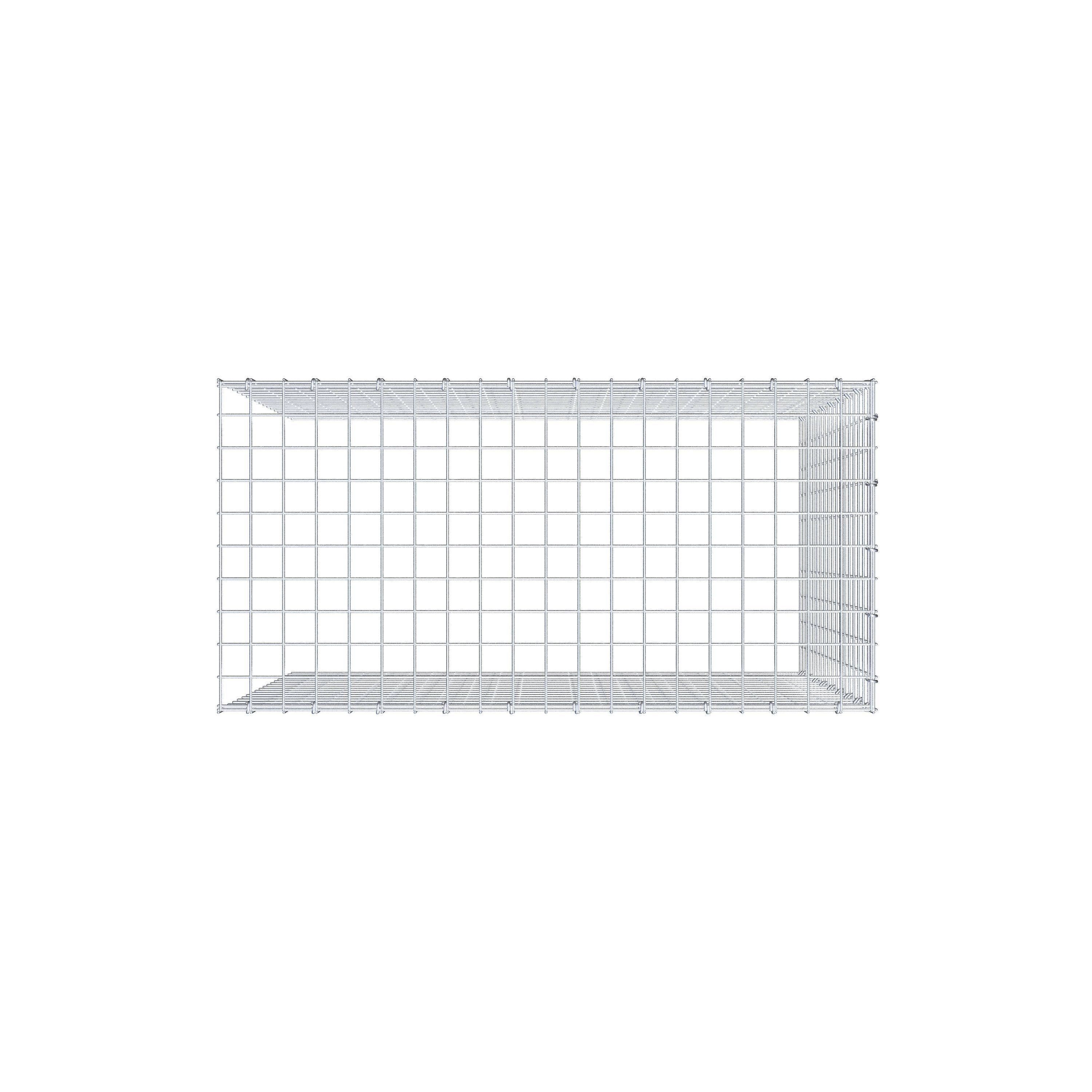 Gabion monté type 4 100 cm x 90 cm x 50 cm (L x H x P), maillage 5 cm x 5 cm, anneau en C