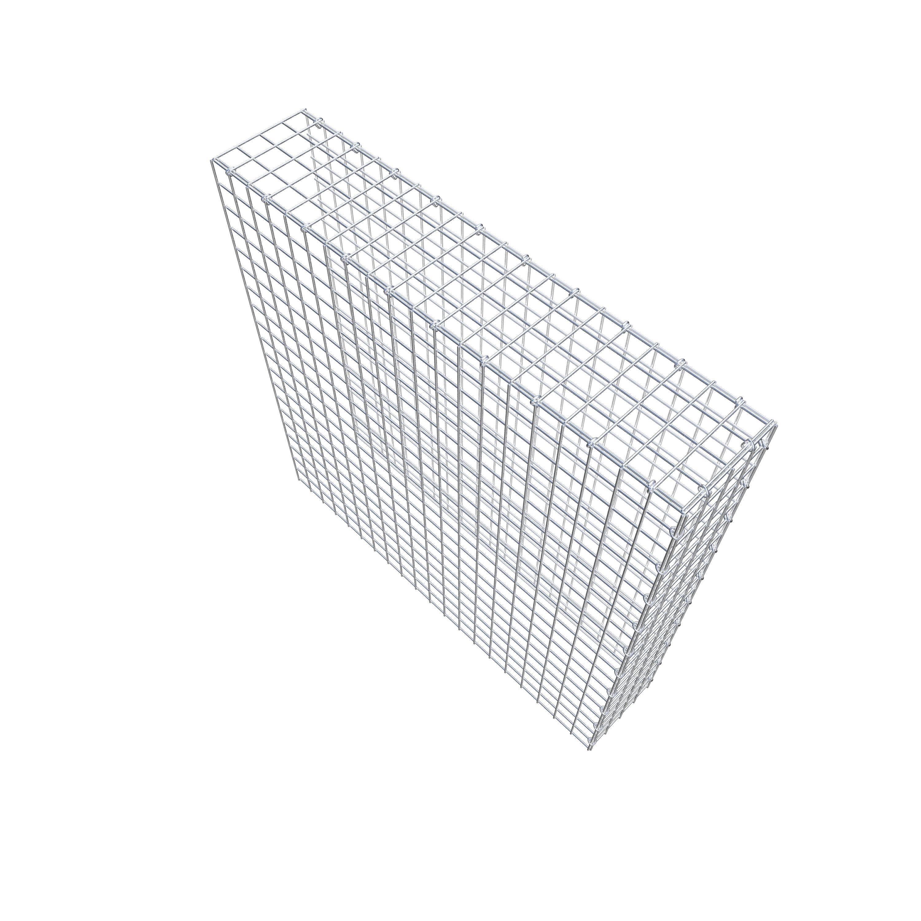 Gabion monté type 4 100 cm x 100 cm x 20 cm (L x H x P), maillage 5 cm x 5 cm, anneau en C