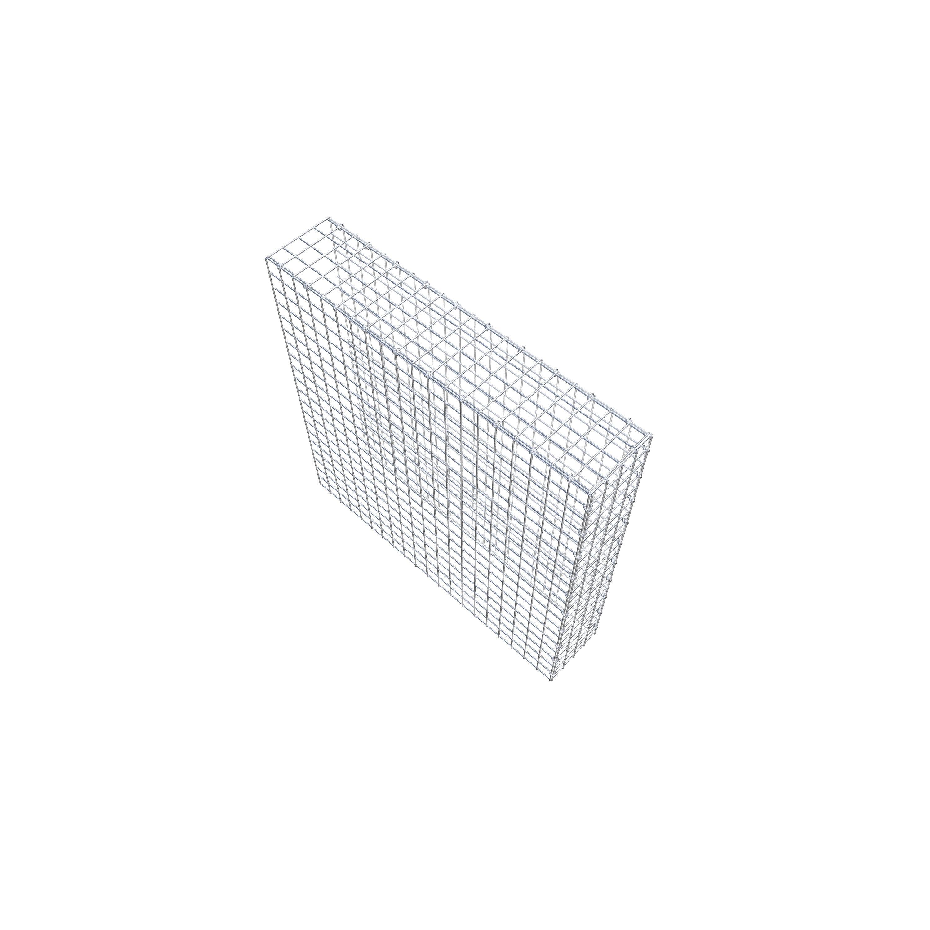 Gabion monté type 4 100 cm x 100 cm x 20 cm (L x H x P), maillage 5 cm x 5 cm, anneau en C