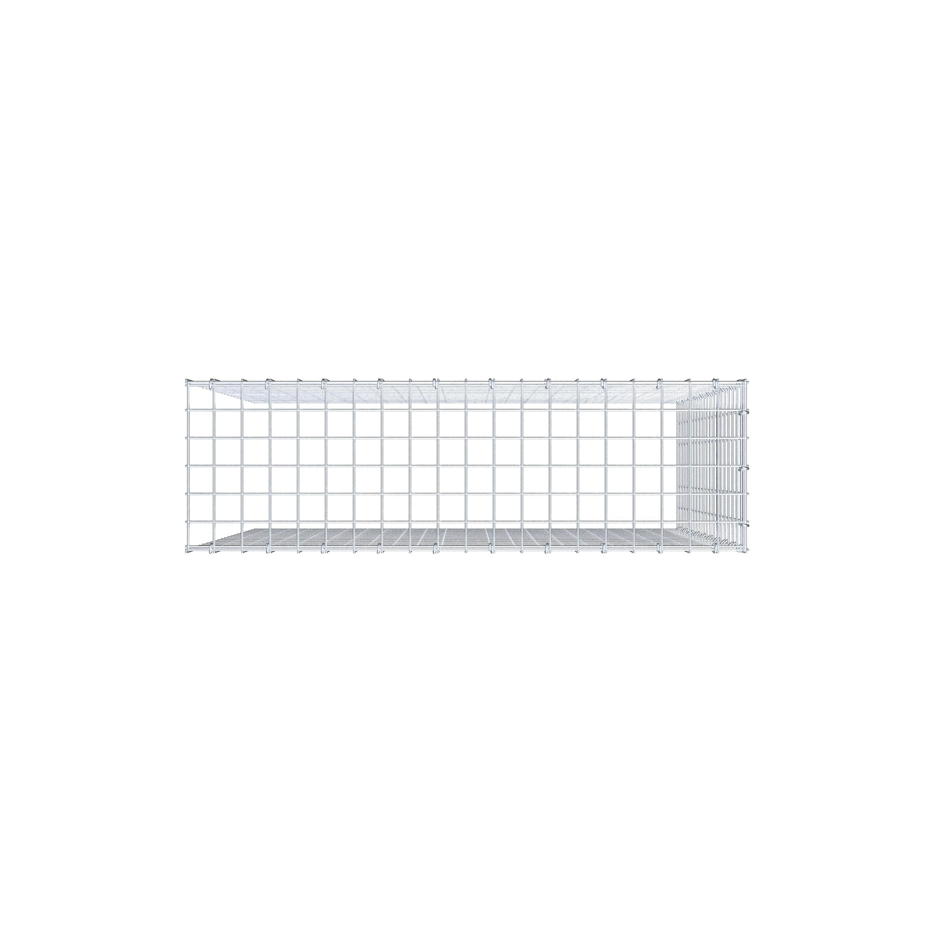 Gabion monté type 4 100 cm x 100 cm x 30 cm (L x H x P), maillage 5 cm x 5 cm, anneau en C