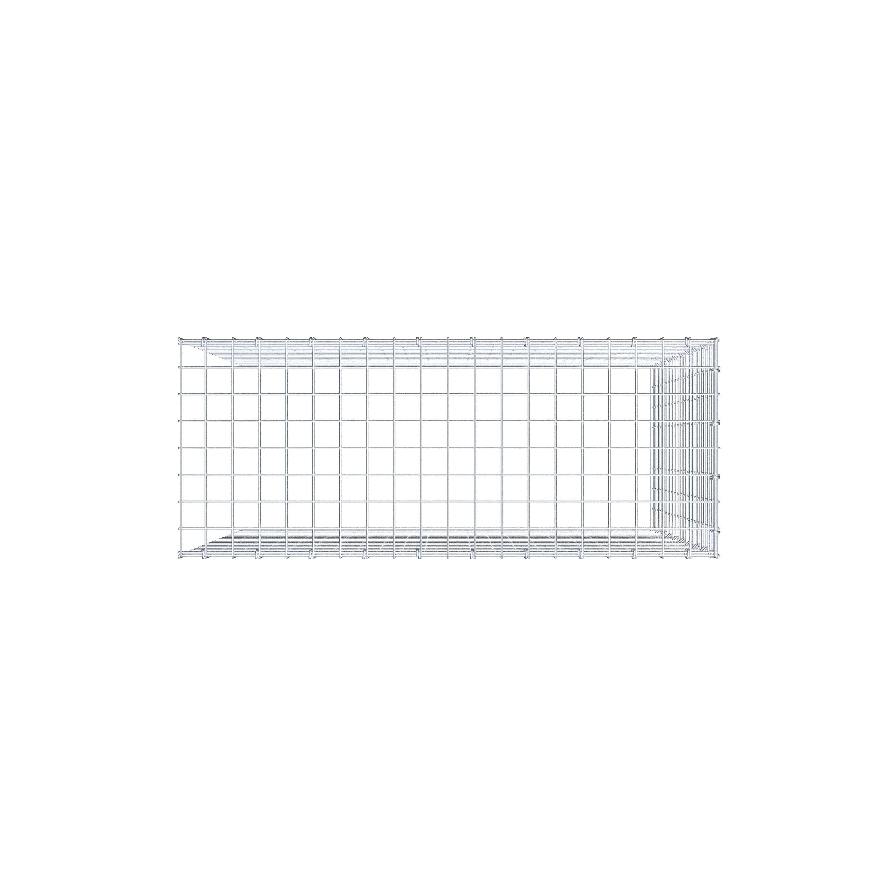 Gabion monté type 4 100 cm x 100 cm x 40 cm (L x H x P), maillage 5 cm x 5 cm, anneau en C