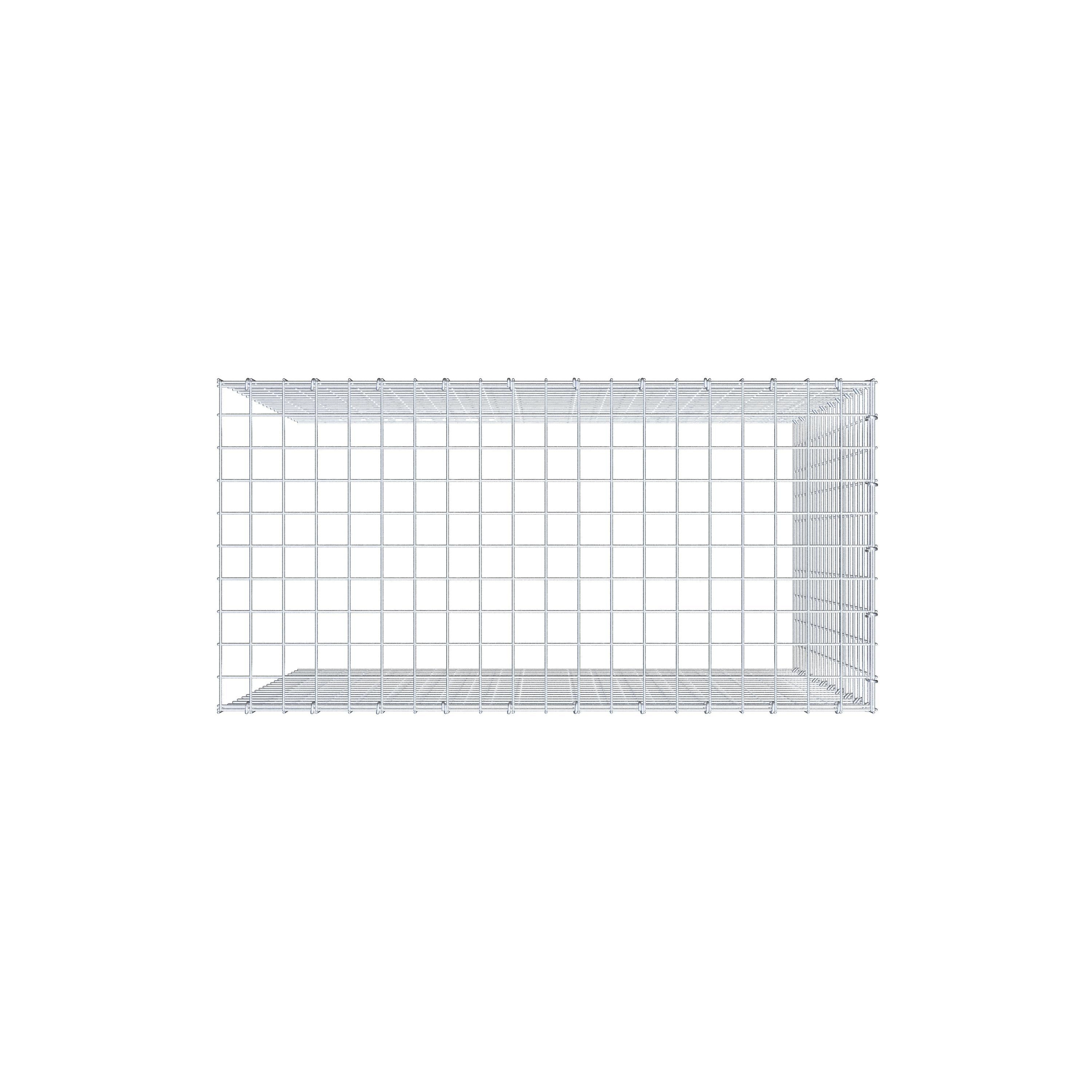 Gabion monté type 4 100 cm x 100 cm x 50 cm (L x H x P), maillage 5 cm x 5 cm, anneau en C