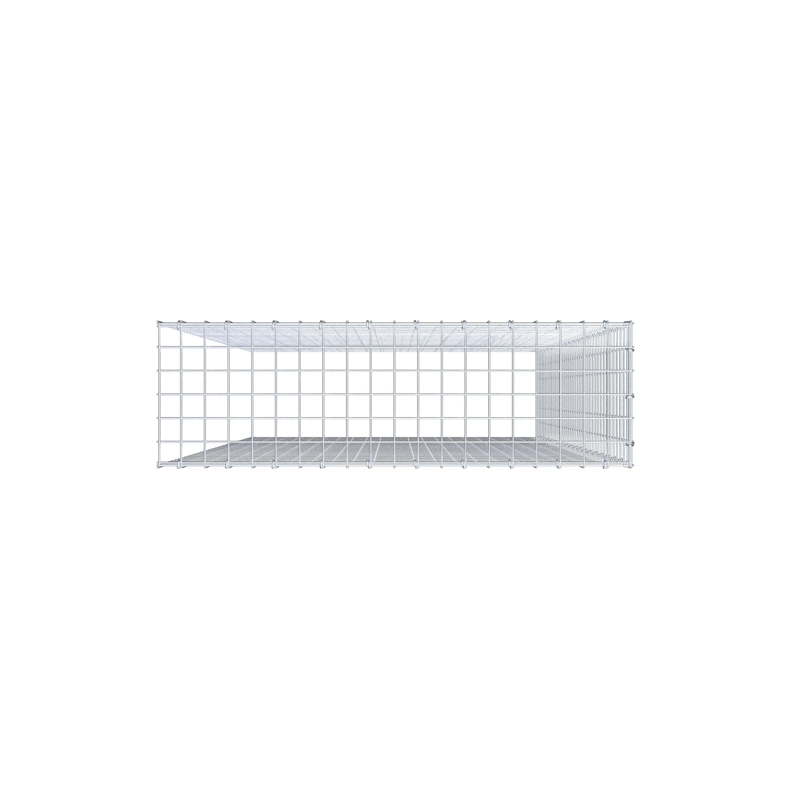 Gabion monté type 4 200 cm x 100 cm x 30 cm (L x H x P), maillage 5 cm x 5 cm, anneau en C