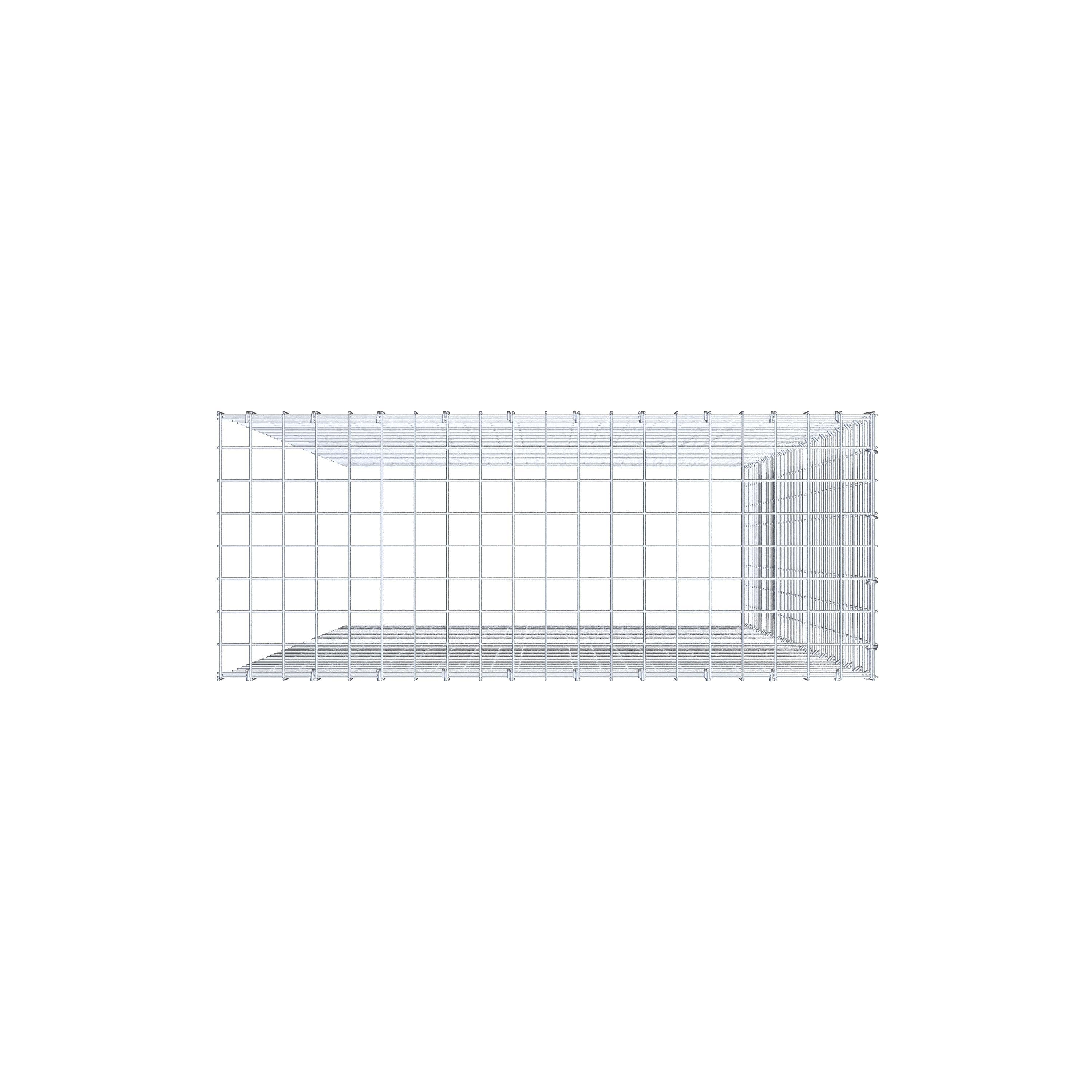 Gabion monté type 4 200 cm x 100 cm x 40 cm (L x H x P), maillage 5 cm x 5 cm, anneau en C