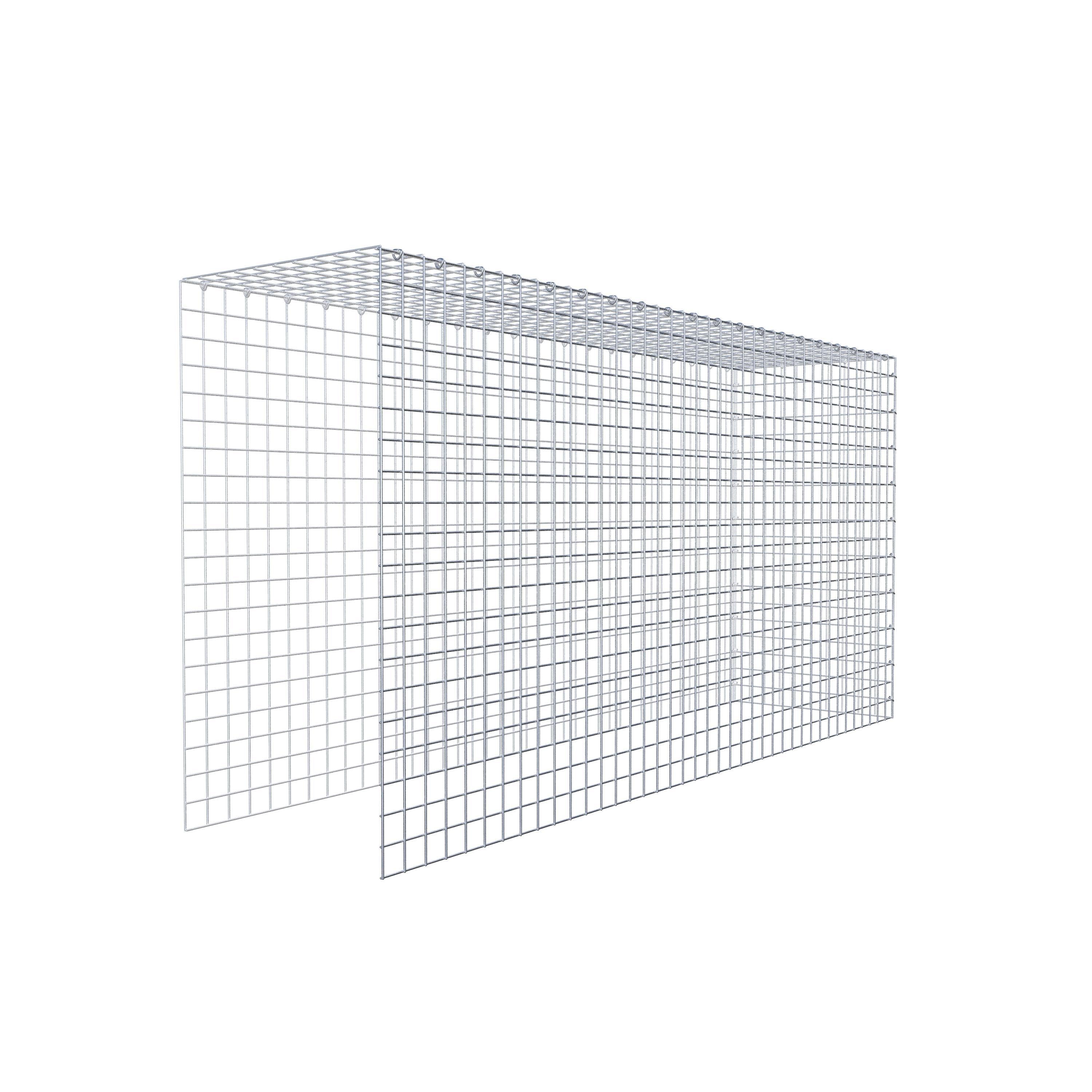 Gabion monté type 4 200 cm x 100 cm x 50 cm (L x H x P), maillage 5 cm x 5 cm, anneau en C