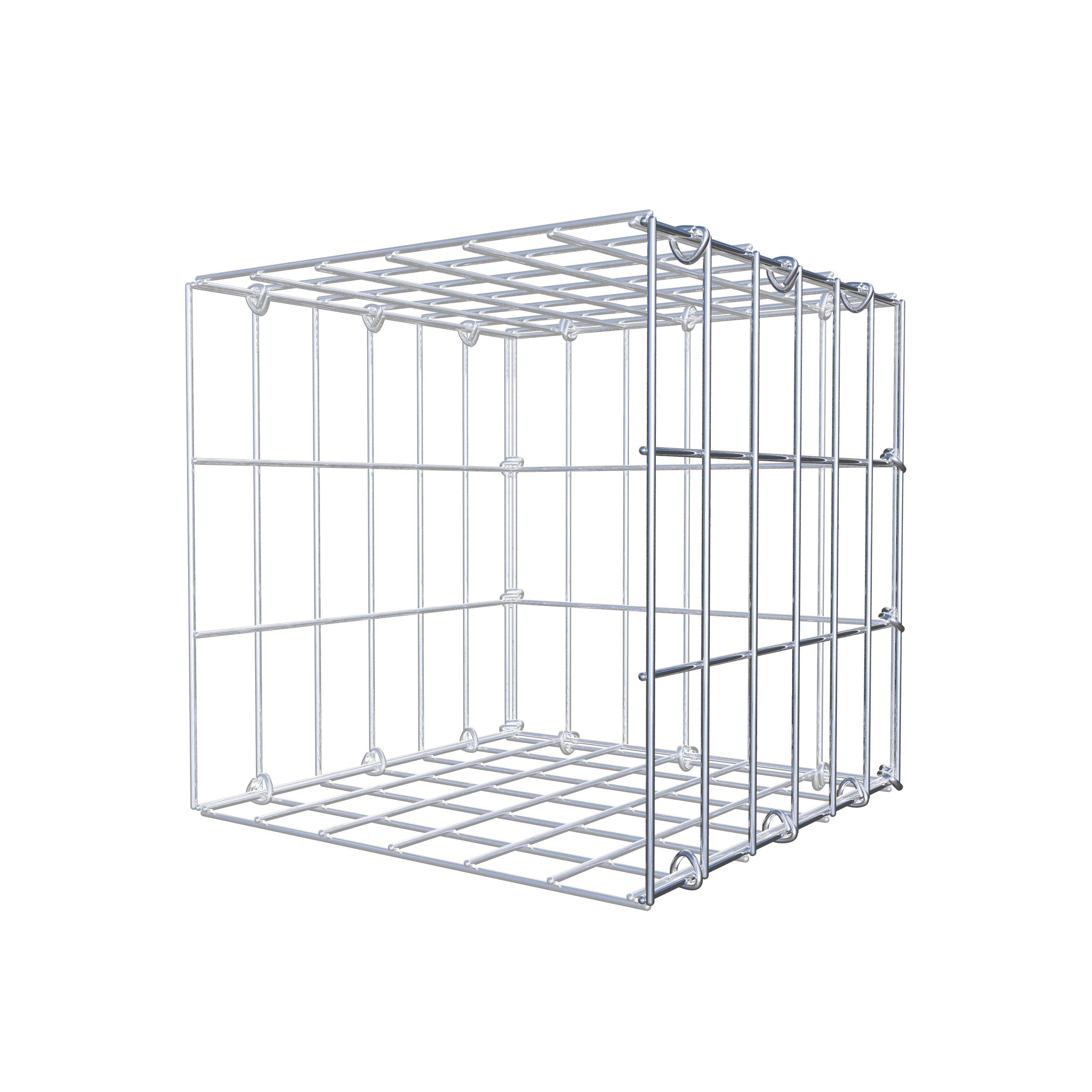 Gabion monté type 2 30 cm x 30 cm x 30 cm, maille 5 cm x 10 cm, anneau en C