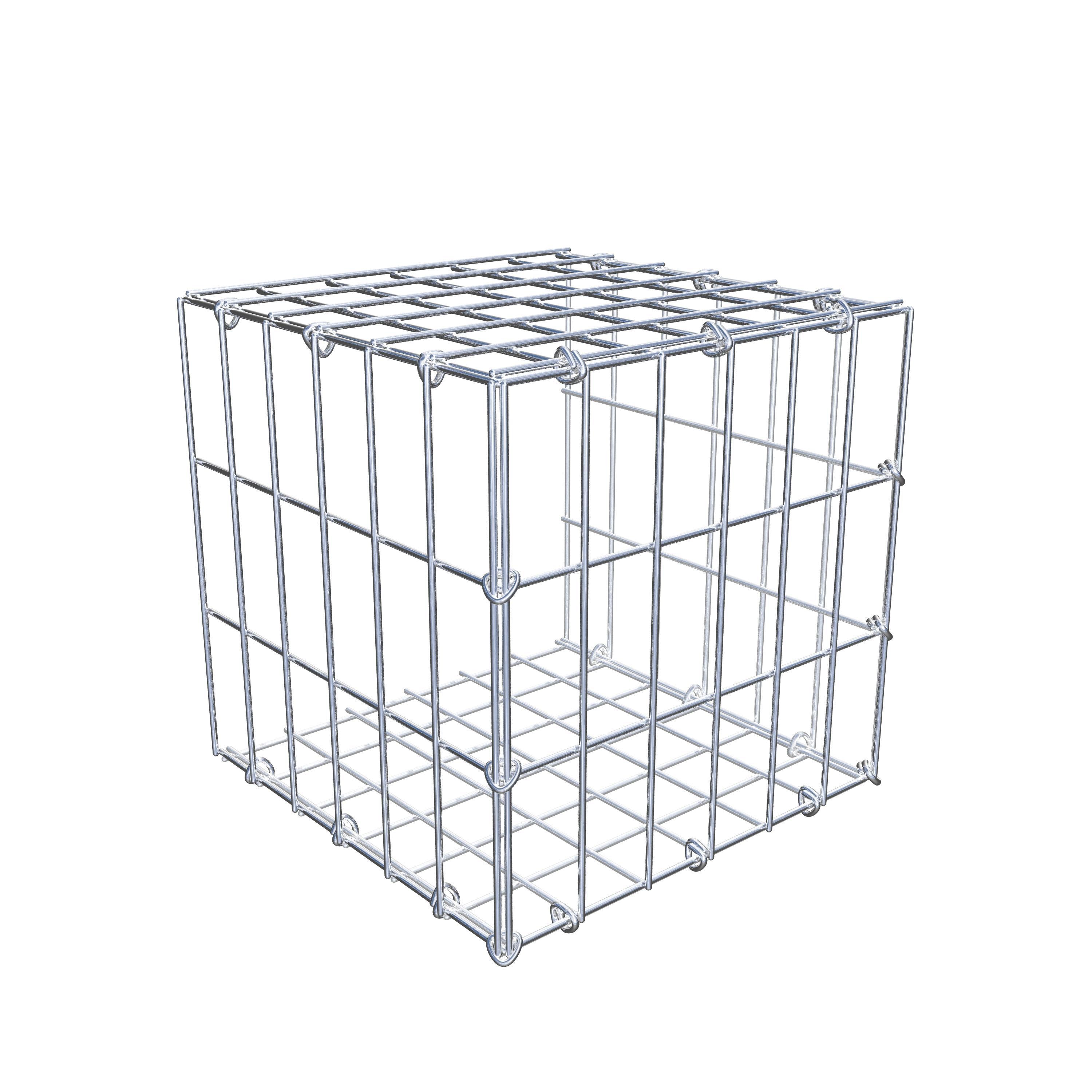 Gabion monté type 2 30 cm x 30 cm x 30 cm, maille 5 cm x 10 cm, anneau en C