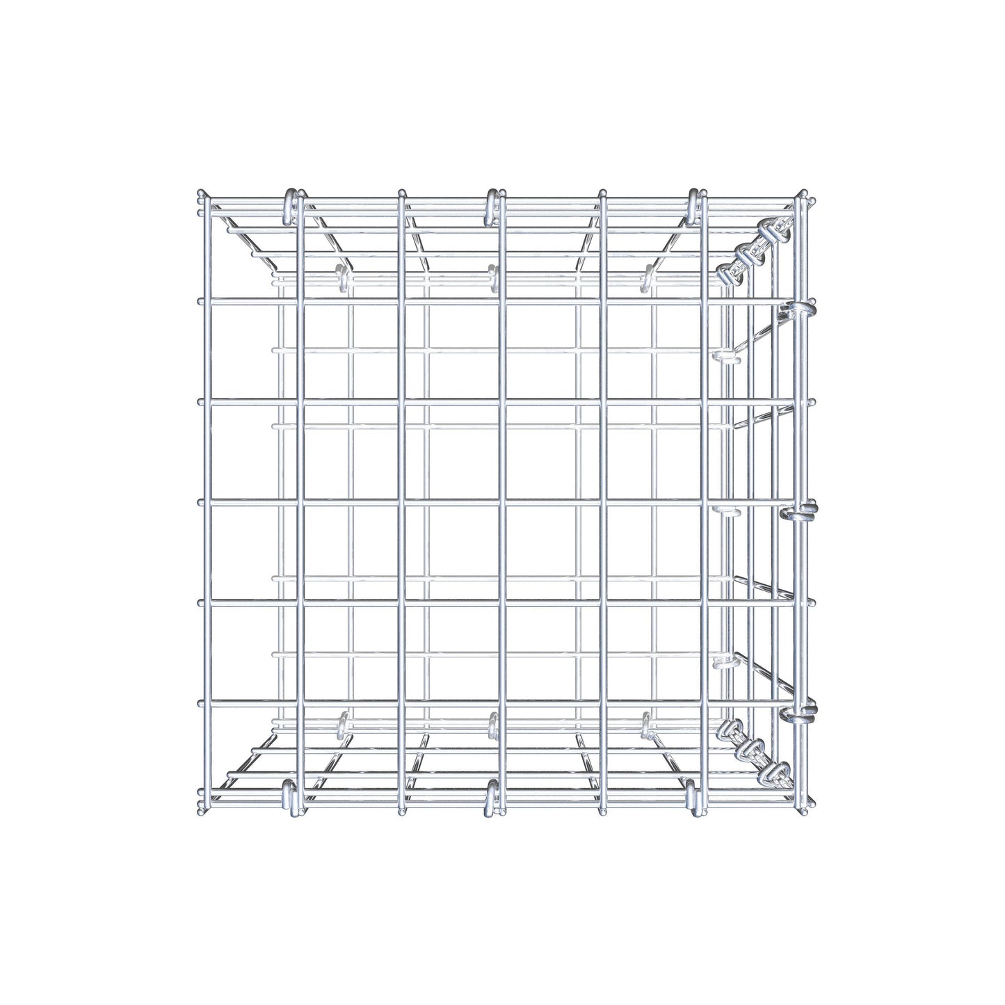 Monteret gabion type 2 30 cm x 30 cm x 30 cm, maskestørrelse 5 cm x 10 cm, C-ring