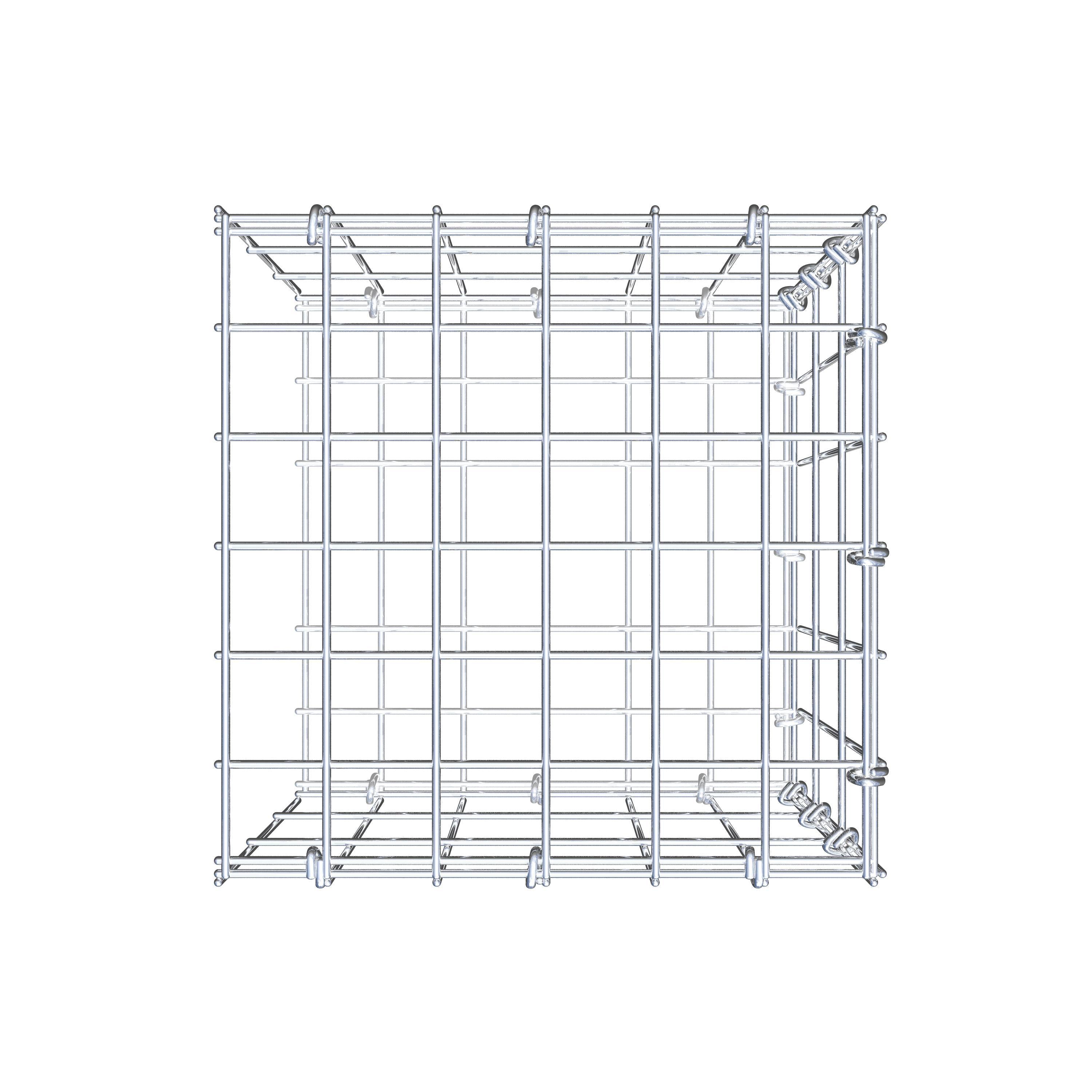 Gabion monté type 2 30 cm x 30 cm x 30 cm, maille 5 cm x 10 cm, anneau en C